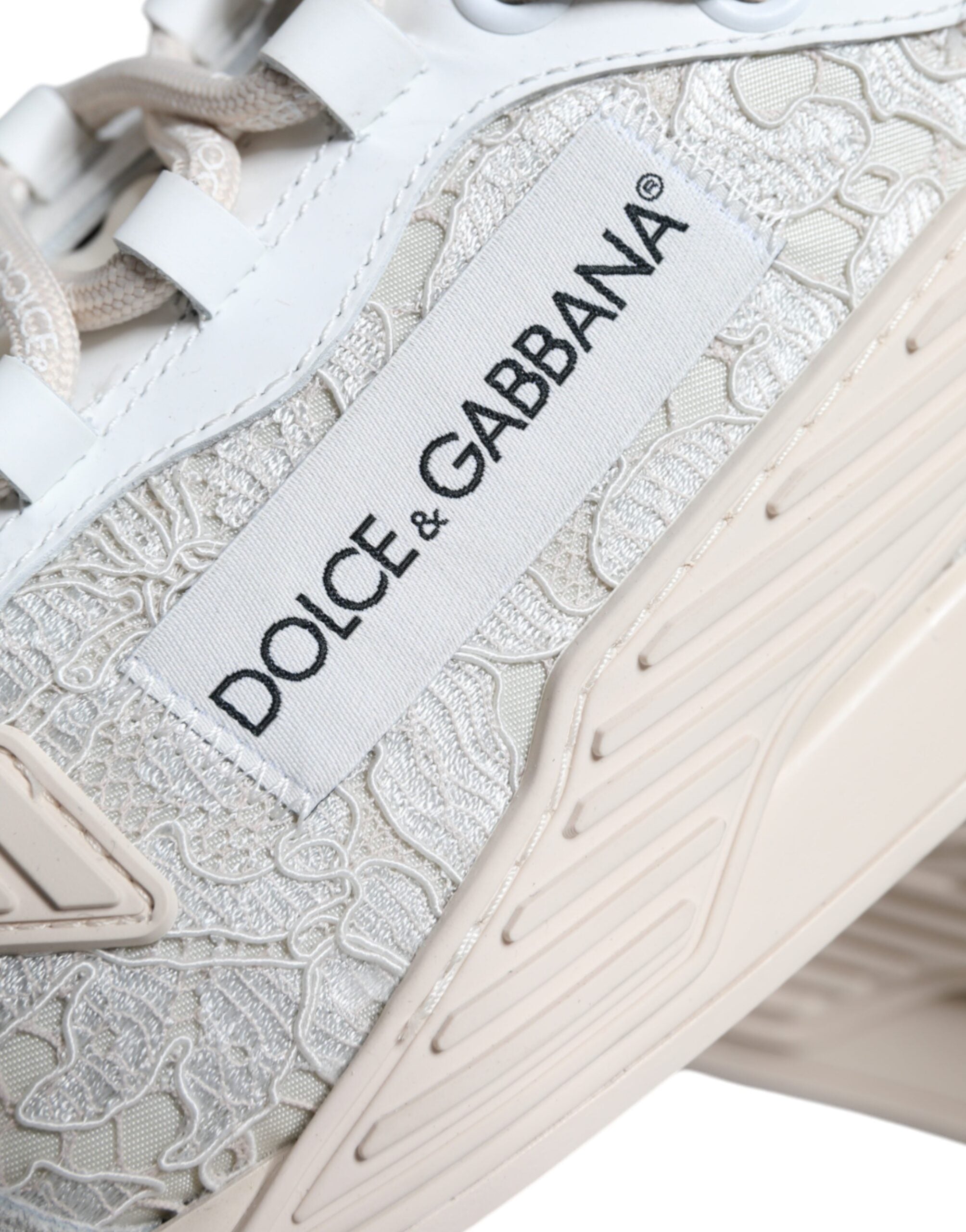 Dolce & Gabbana White Lace NS1 Low Top Sneaker Sports Women's Shoes (Pre-Owned)