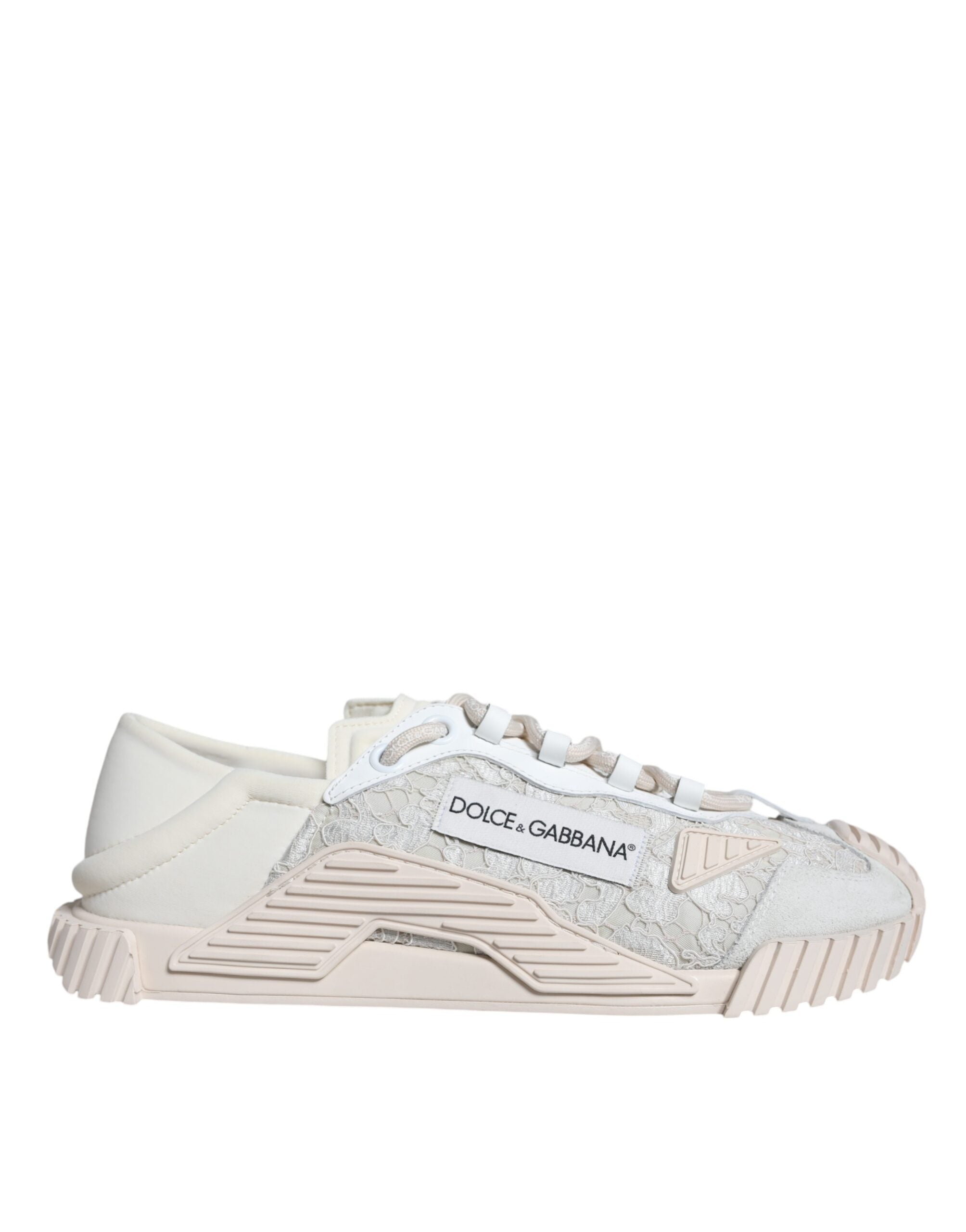 Dolce & Gabbana White Lace NS1 Low Top Sneaker Sports Women's Shoes (Pre-Owned)