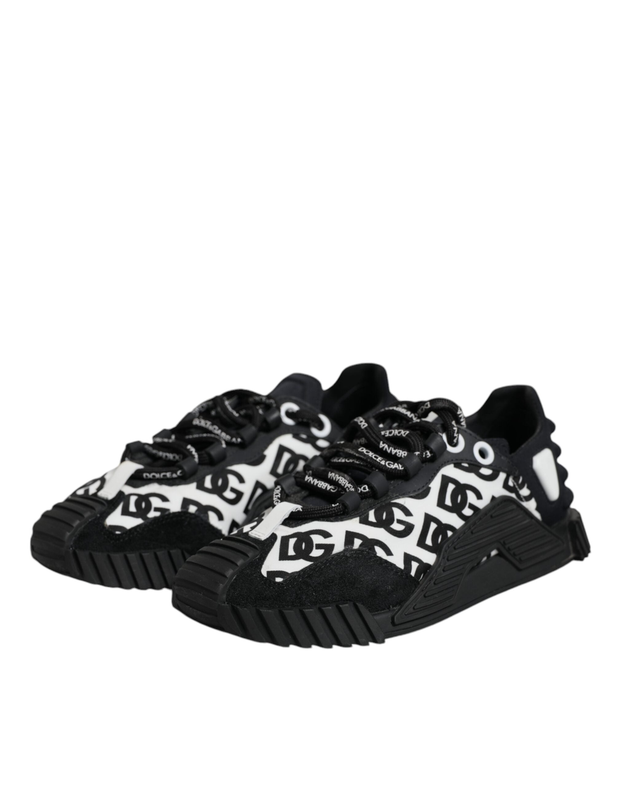 Dolce & Gabbana Black Logo Lace Up Low Top NS1 Sneakers Women's Shoes (Pre-Owned)
