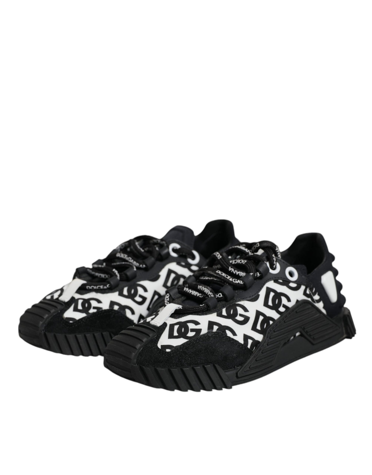 Dolce & Gabbana Black Logo Lace Up Low Top NS1 Sneakers Women's Shoes (Pre-Owned)