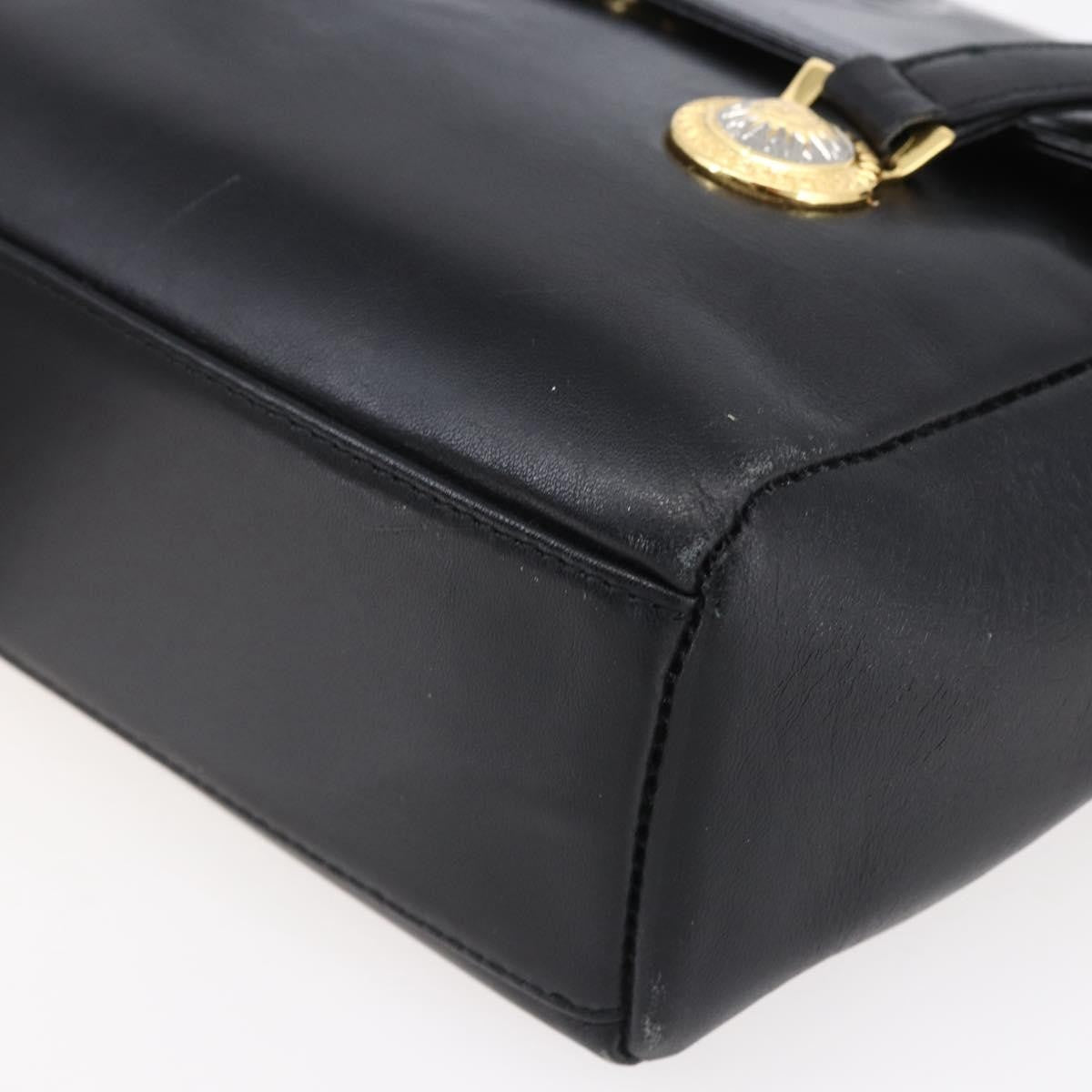 Versace Vintage Leather Black Leather Shoulder Bag Bag (Pre-Owned)
