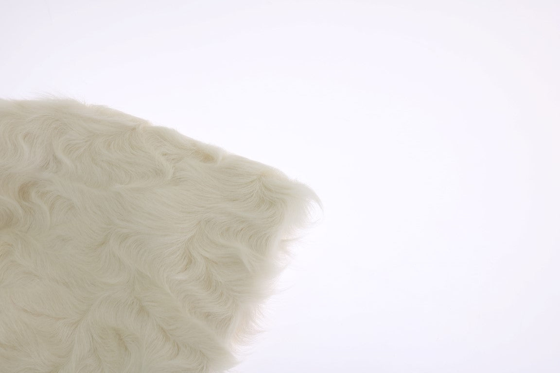 Dolce & Gabbana Elegant White Fur Beanie Luxury Winter Women's Hat