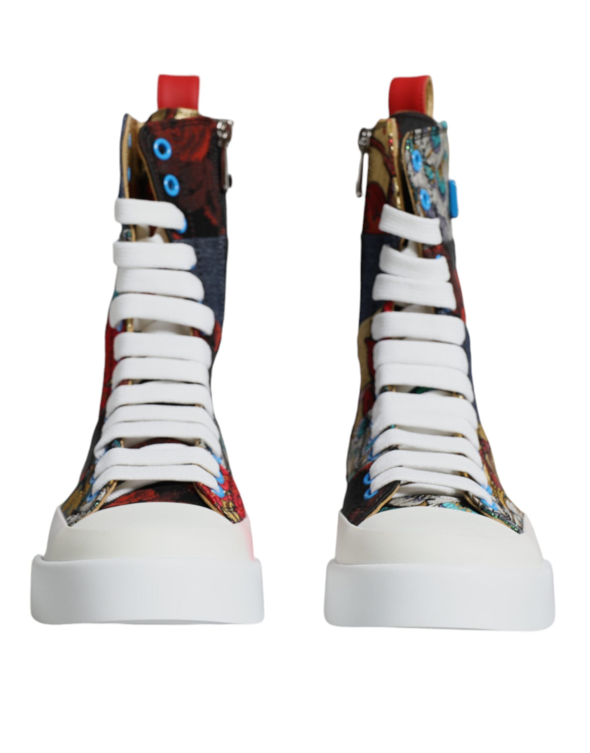 Dolce & Gabbana Multicolor Patchwork Logo High Top Sneakers Women's Shoes (Pre-Owned)