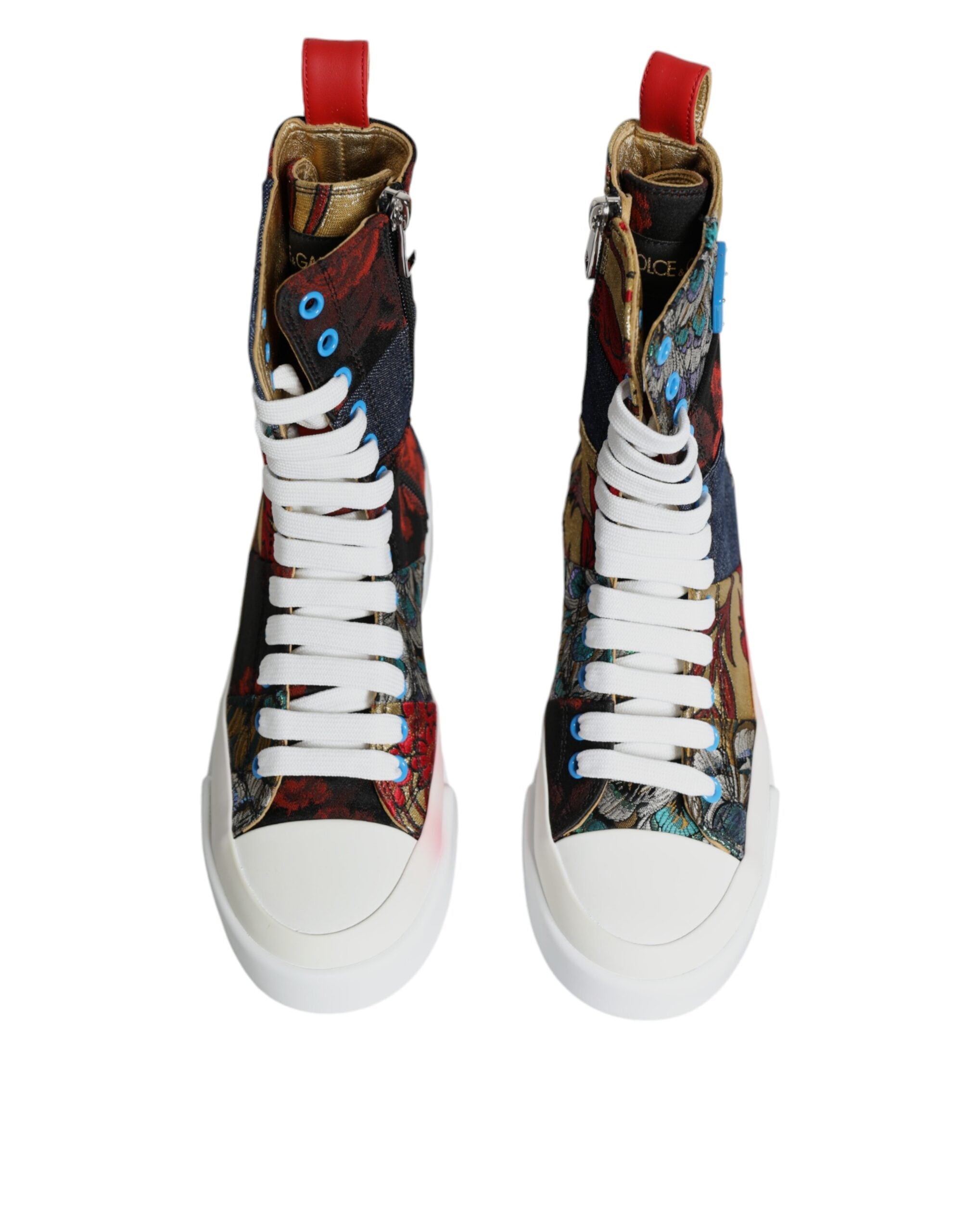 Dolce & Gabbana Multicolor Patchwork Logo High Top Sneakers Women's Shoes (Pre-Owned)
