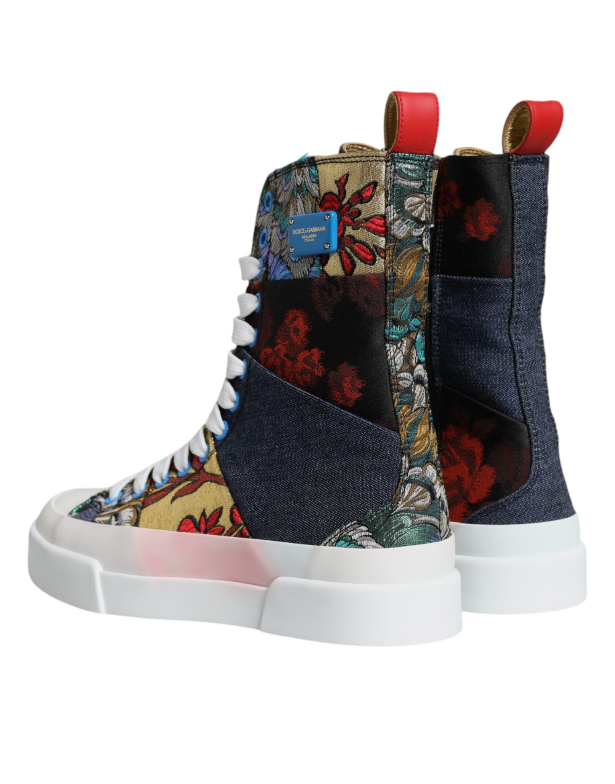 Dolce & Gabbana Multicolor Patchwork Logo High Top Sneakers Women's Shoes (Pre-Owned)