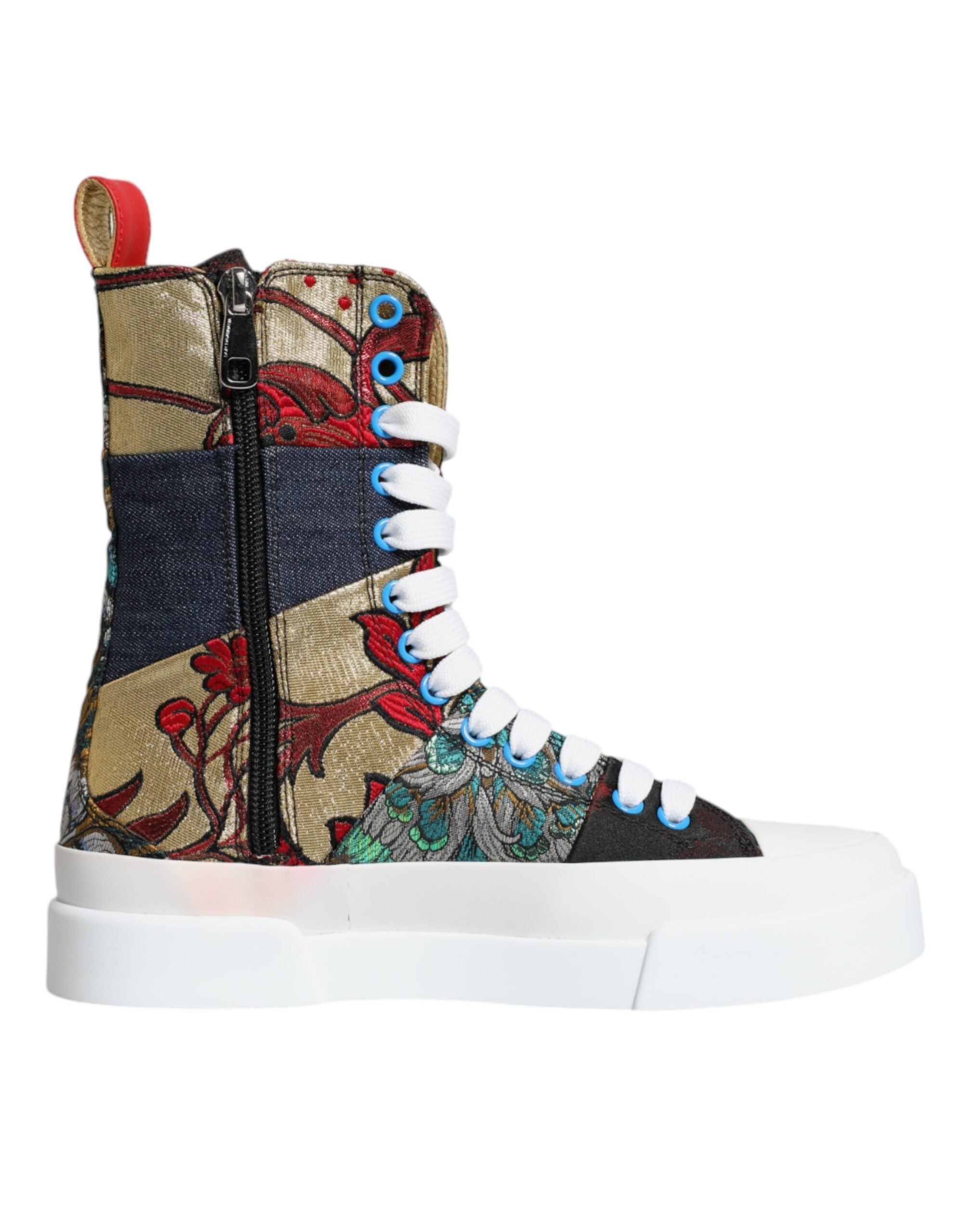 Dolce & Gabbana Multicolor Patchwork Logo High Top Sneakers Women's Shoes (Pre-Owned)
