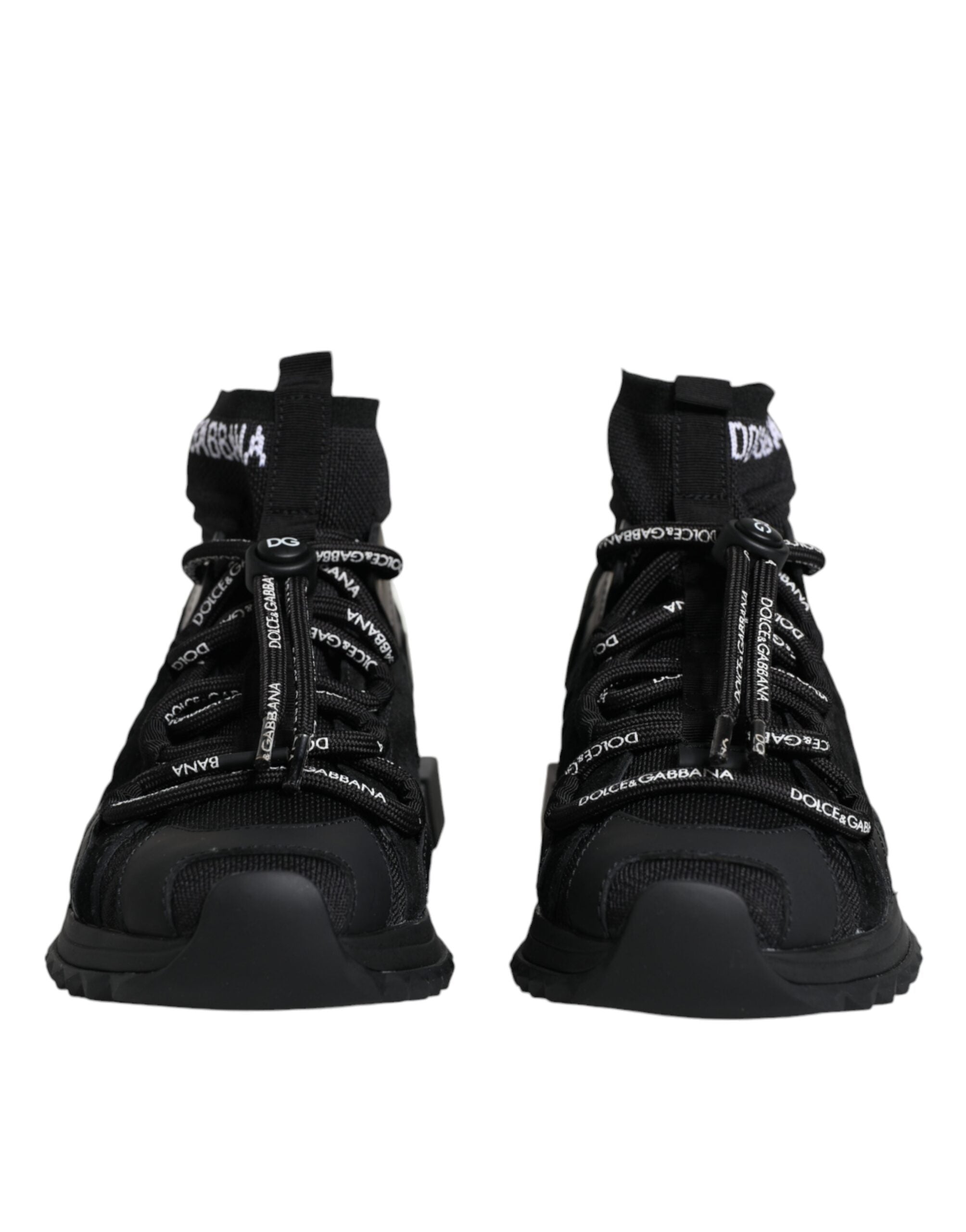 Dolce & Gabbana Black Sorrento Socks Logo Sneakers Women's Shoes
