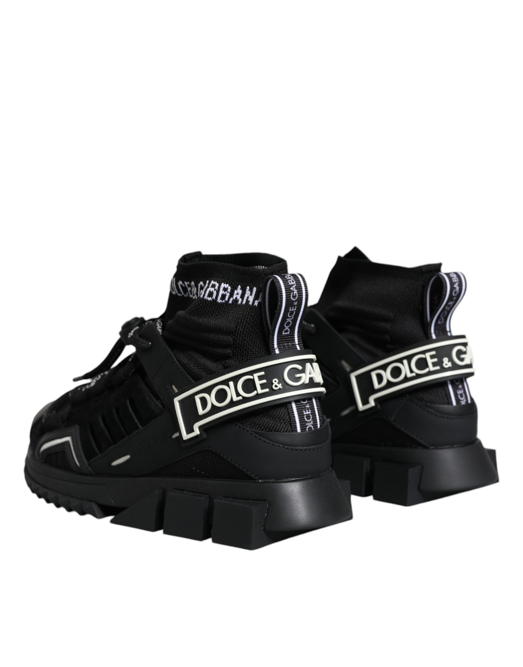 Dolce & Gabbana Black Sorrento Socks Logo Sneakers Women's Shoes
