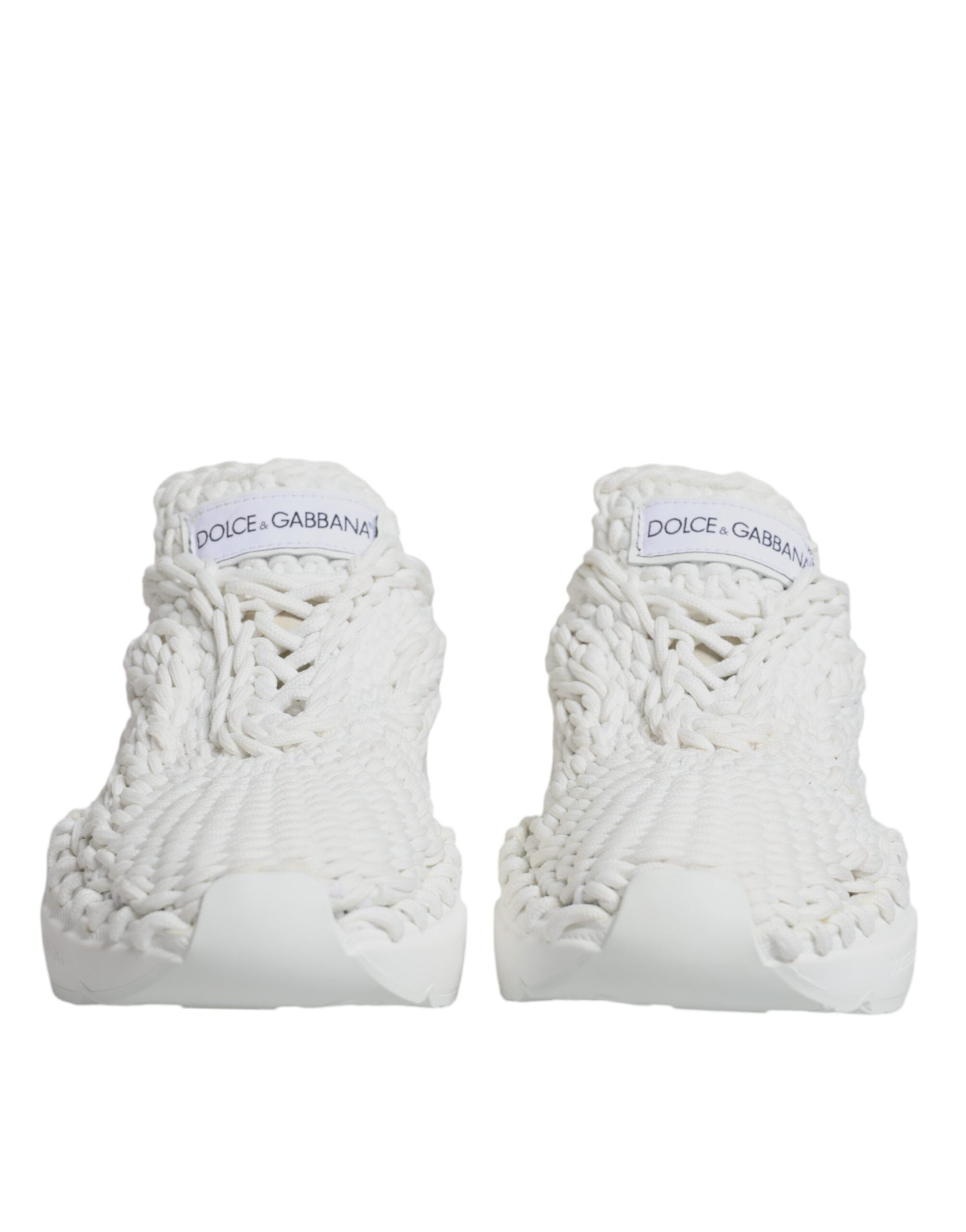 Dolce & Gabbana White Knitted Daymaster Sneakers Women's Shoes (Pre-Owned)