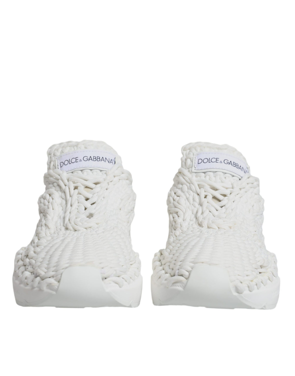 Dolce & Gabbana White Knitted Daymaster Sneakers Women's Shoes (Pre-Owned)