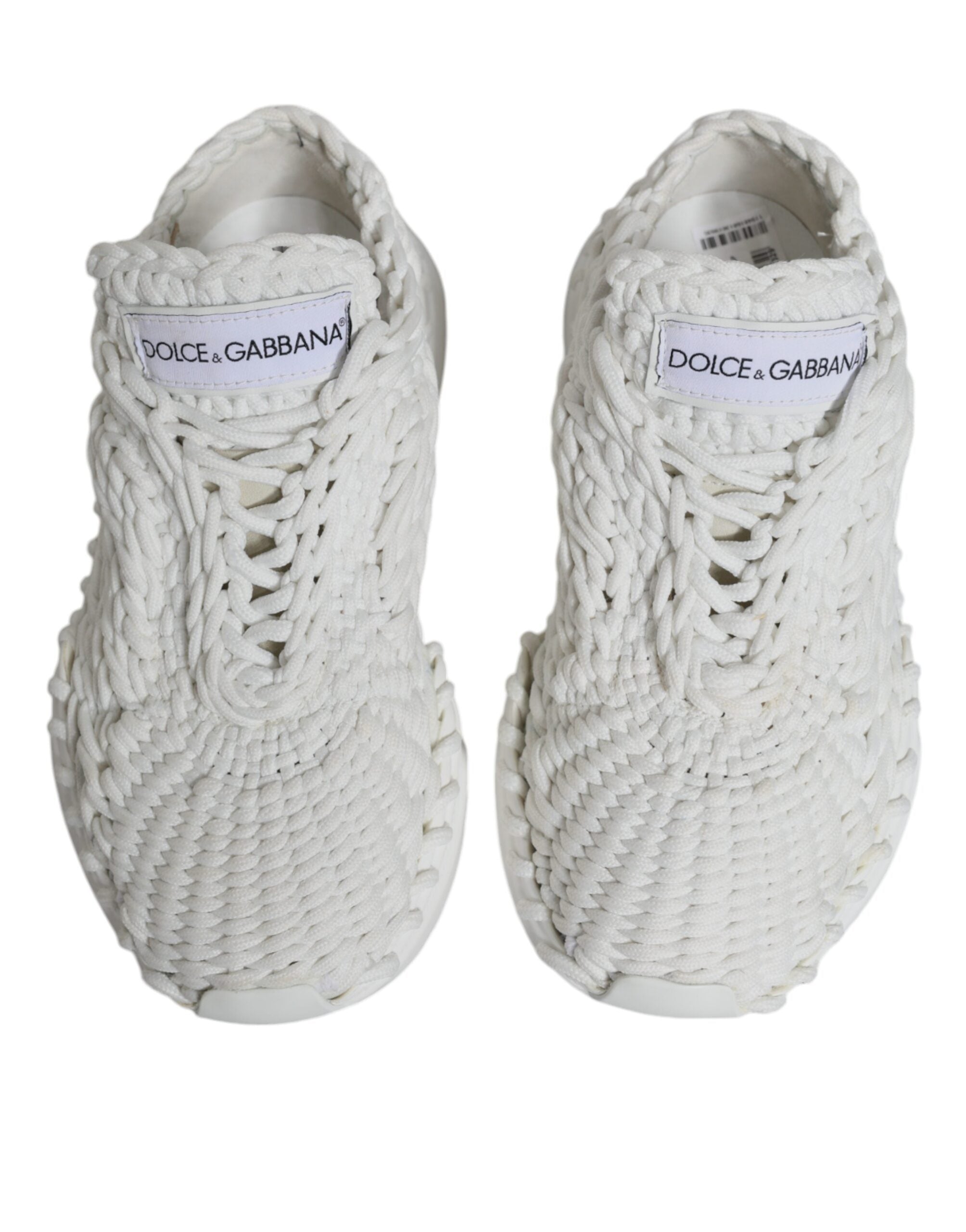 Dolce & Gabbana White Knitted Daymaster Sneakers Women's Shoes (Pre-Owned)