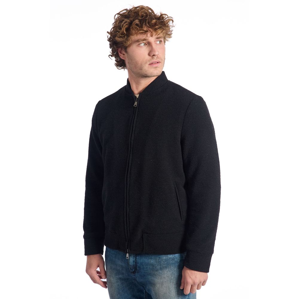 Roberto Pepe Luxury Black Wool Men's Men's Jacket