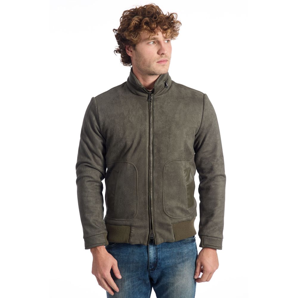 Roberto Pepe Luxury Green Eco Leather Men Men's Jacket