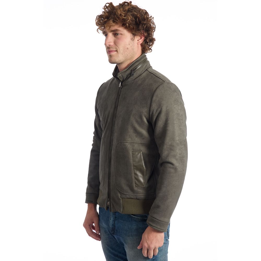 Roberto Pepe Luxury Green Eco Leather Men Men's Jacket