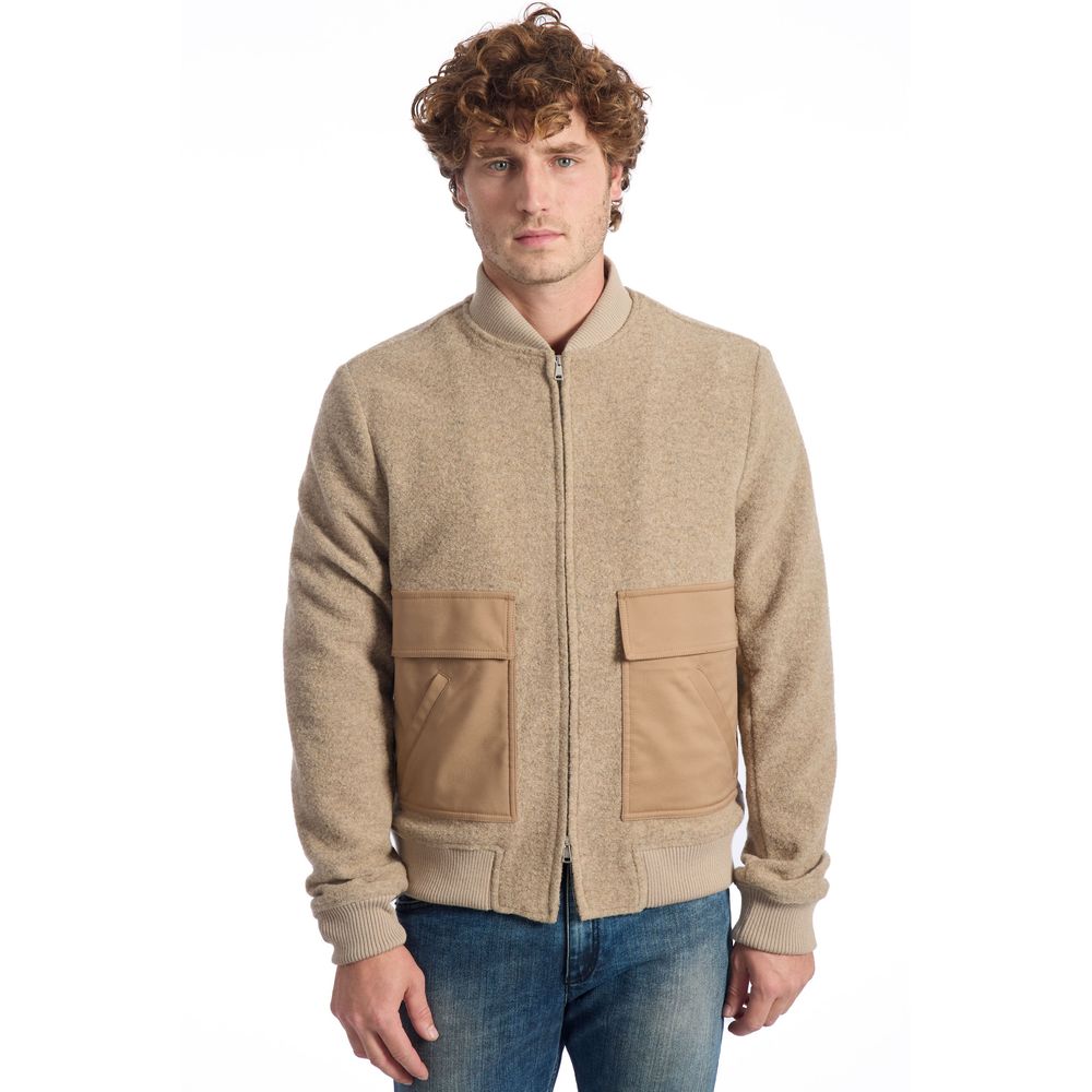 Roberto Pepe Luxury Beige Wool Men Men's Jacket