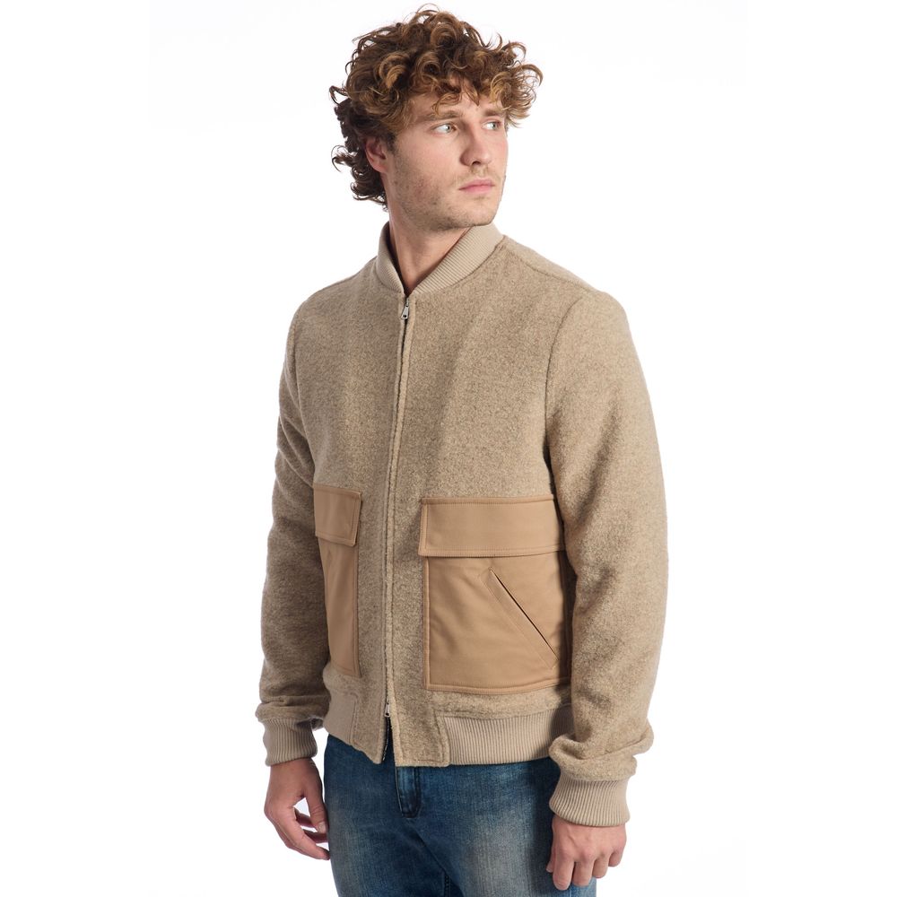 Roberto Pepe Luxury Beige Wool Men Men's Jacket