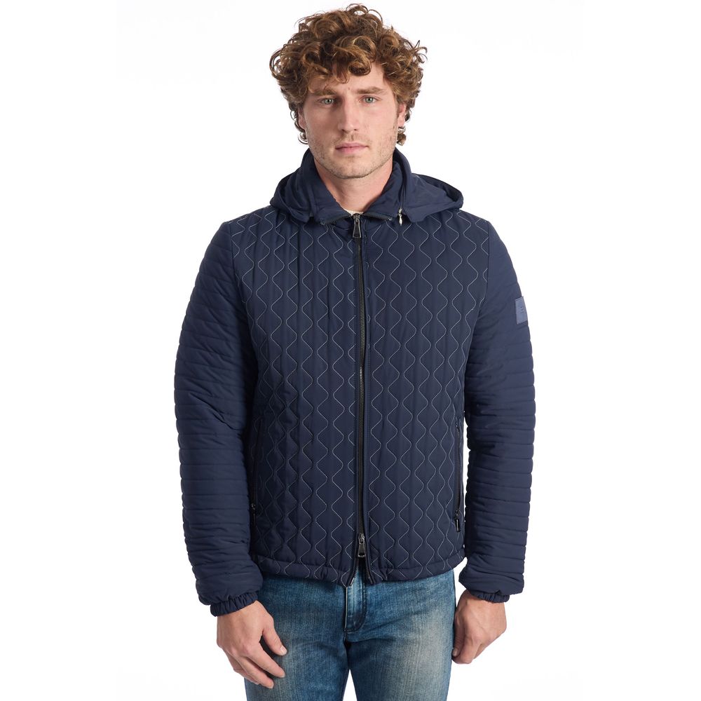 Roberto Pepe Luxury Blue Polyamide Men's Quilted Men's Jacket