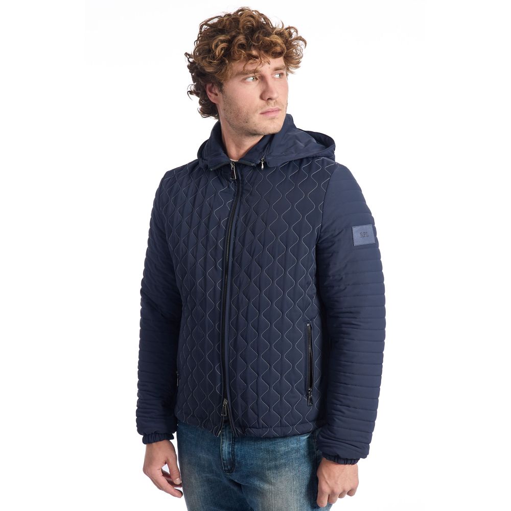 Roberto Pepe Luxury Blue Polyamide Men's Quilted Men's Jacket