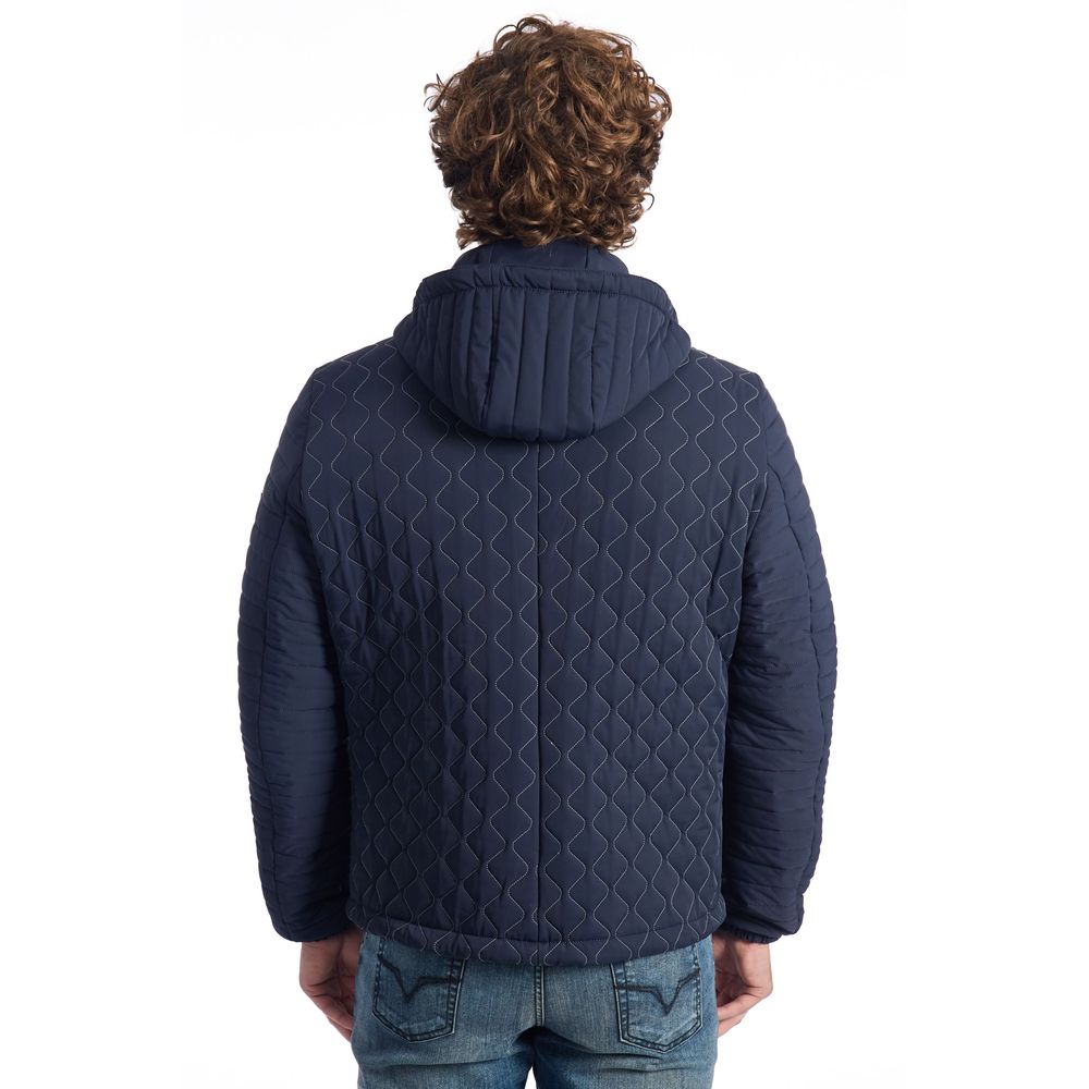Roberto Pepe Luxury Blue Polyamide Men's Quilted Men's Jacket