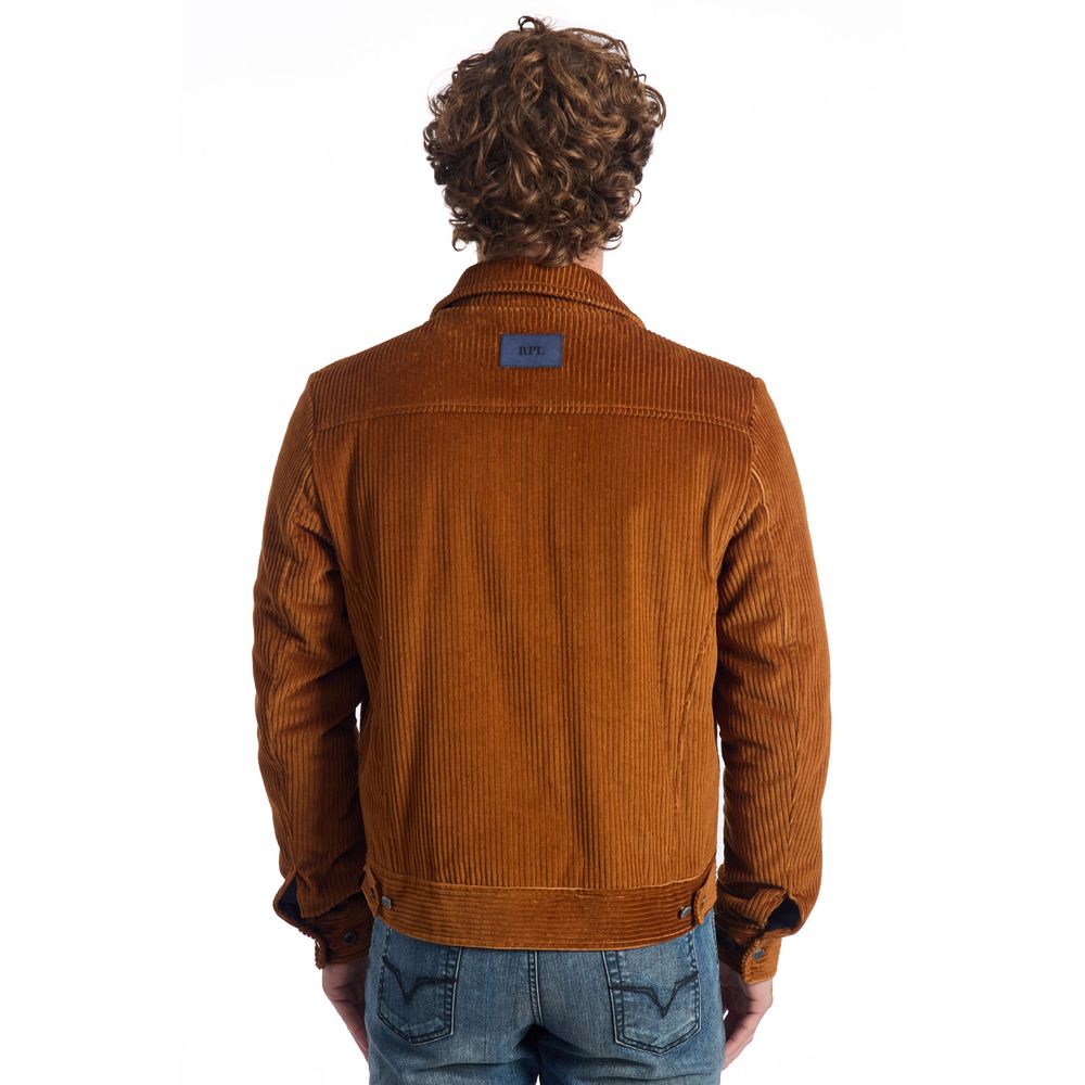Roberto Pepe Luxury Brown Cotton Men Men's Jacket