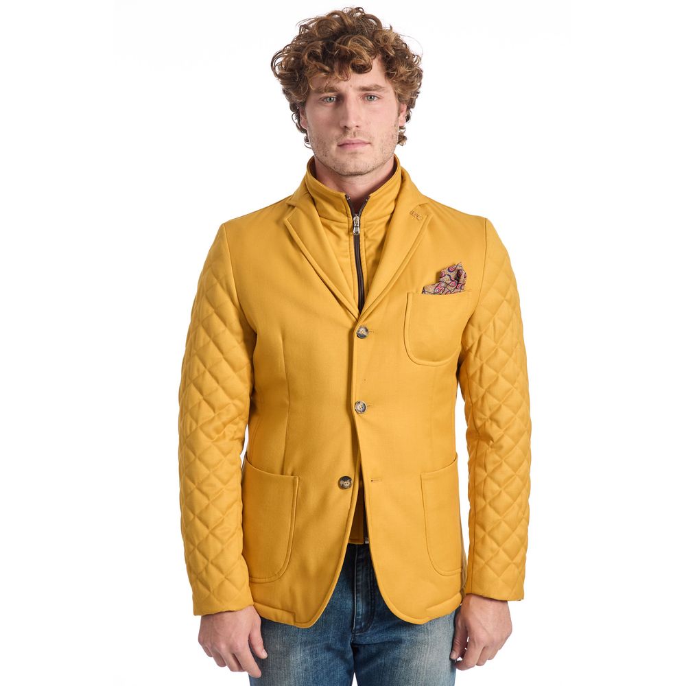 Roberto Pepe Luxury Yellow Wool Men's Men's Jacket