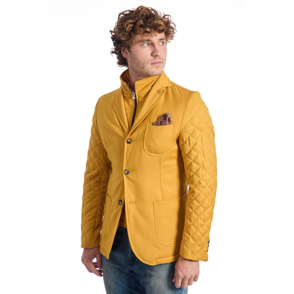 Roberto Pepe Luxury Yellow Wool Men's Men's Jacket