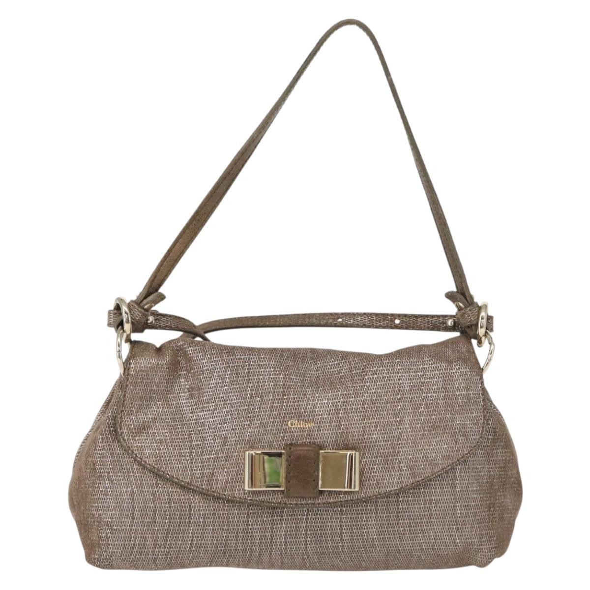 Chloe Lily Canvas Silver Canvas Handbag (Pre-Owned)