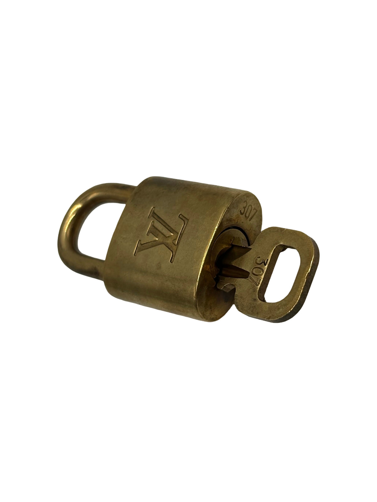Louis Vuitton Padlock And Key Logo Metal Gold Metal Charms And Keychains Accessory (Pre-Owned)