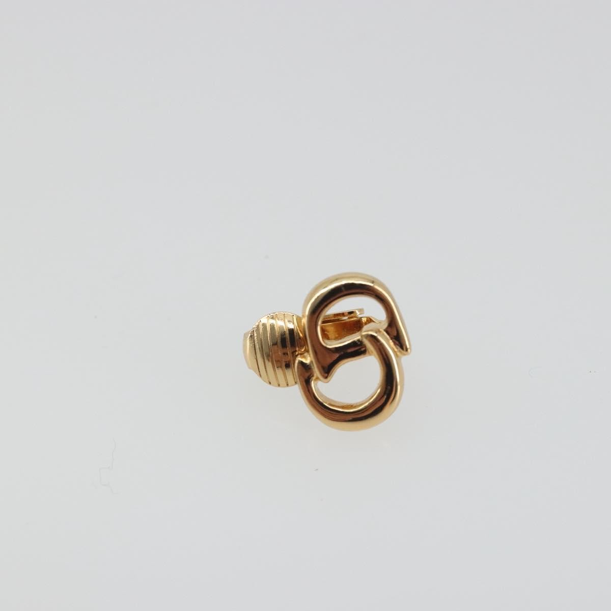 Christian Dior Vintage Cd Logo Grooved Earrings Metal Gold Metal Earrings Jewelry (Pre-Owned)