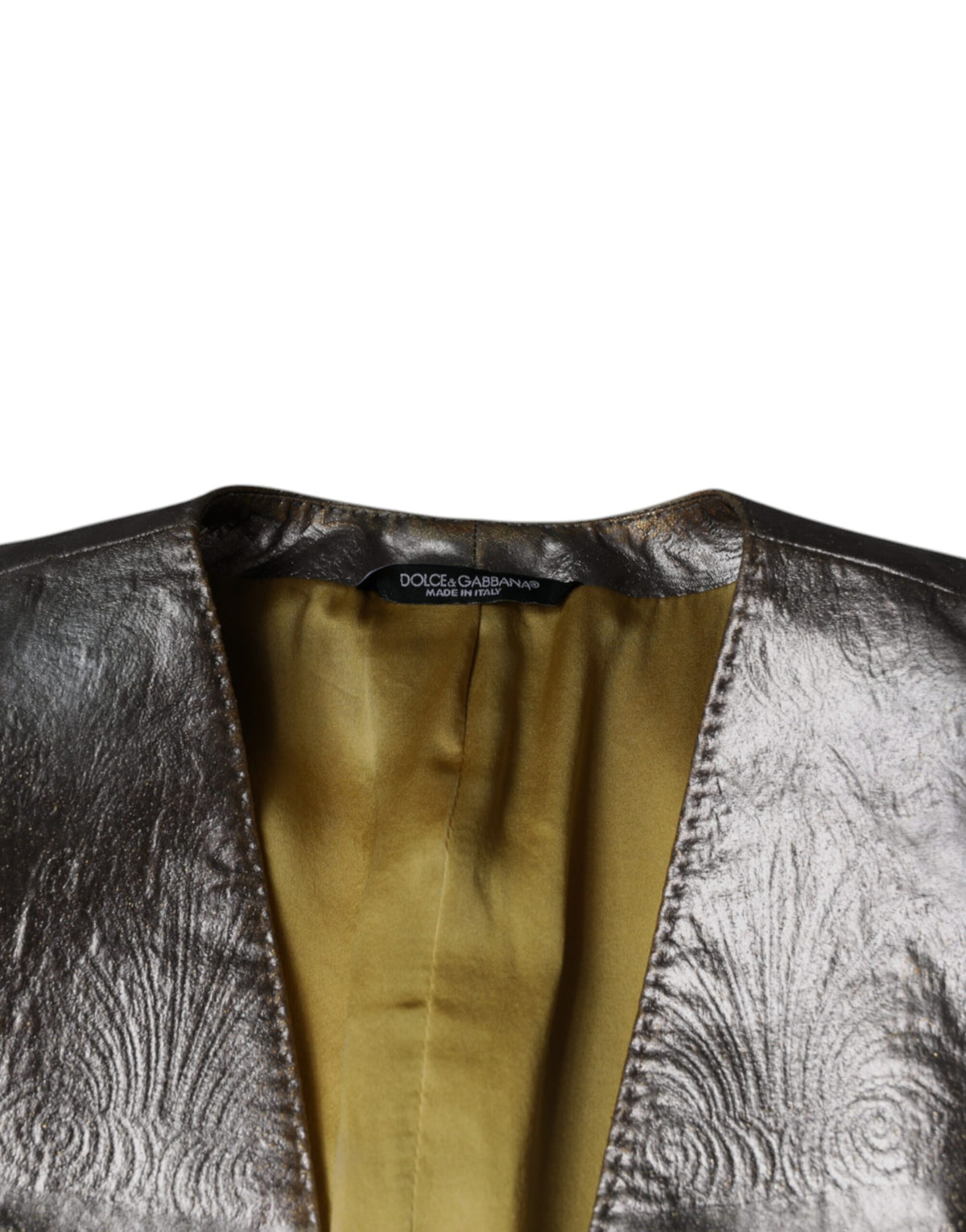 Dolce & Gabbana Gold Jacquard Single Breasted Dress Men's Blazer