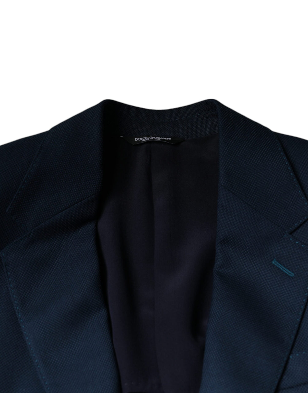 Dolce & Gabbana Blue Wool Logo Single Breasted Coat Men's Blazer (Pre-Owned)
