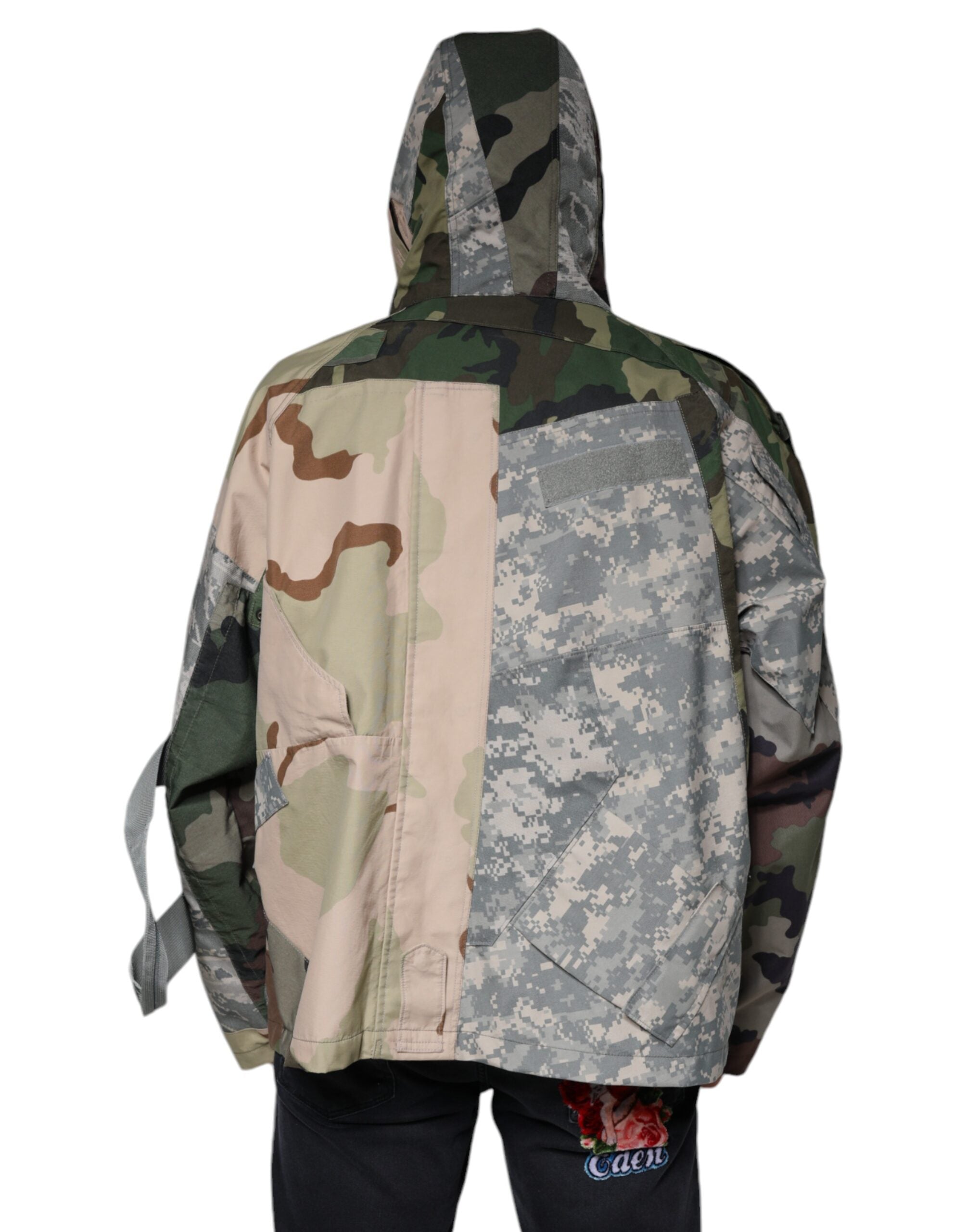 Dolce & Gabbana Multicolor Camouflage Full Zip Hooded Men's Jacket (Pre-Owned)