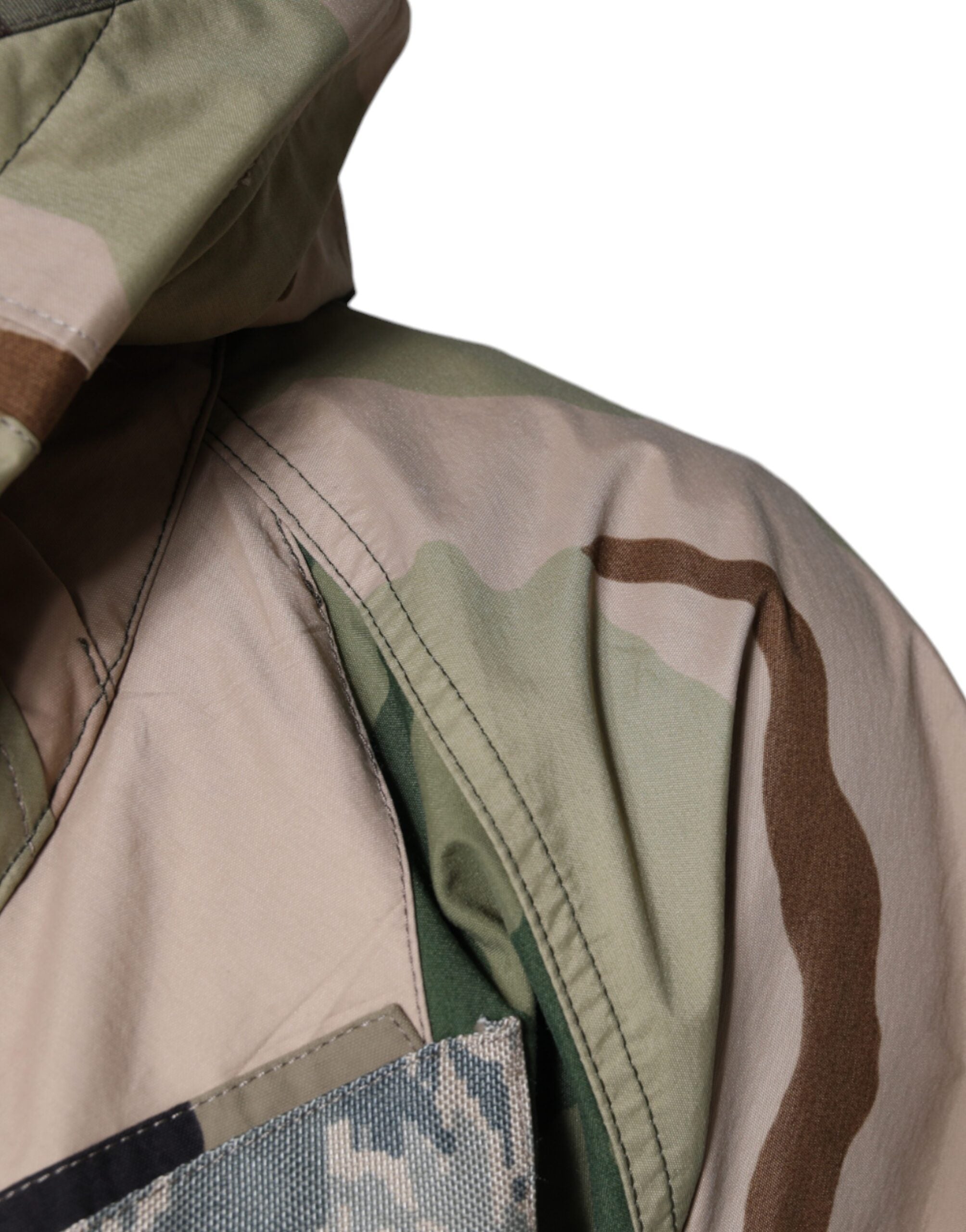 Dolce & Gabbana Multicolor Camouflage Full Zip Hooded Men's Jacket (Pre-Owned)