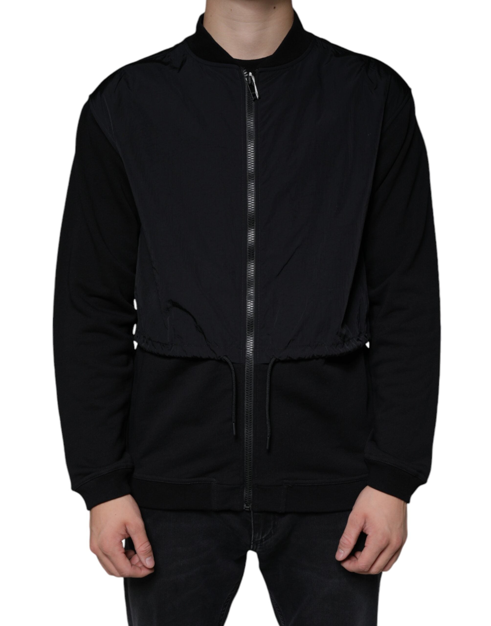 MSGM Black Cotton Full Zip Bomber Long Sleeves Men's Jacket (Pre-Owned)