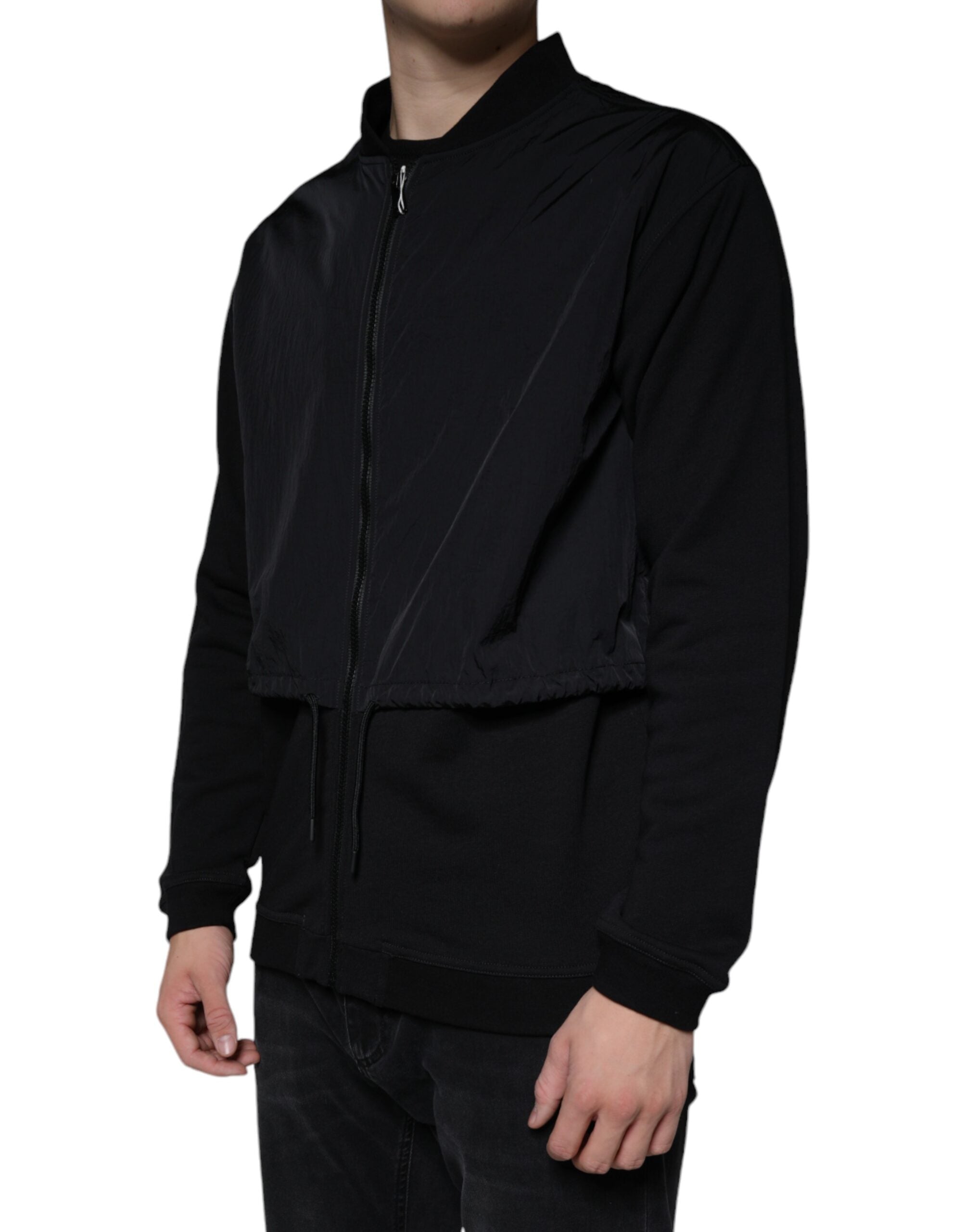 MSGM Black Cotton Full Zip Bomber Long Sleeves Men's Jacket (Pre-Owned)