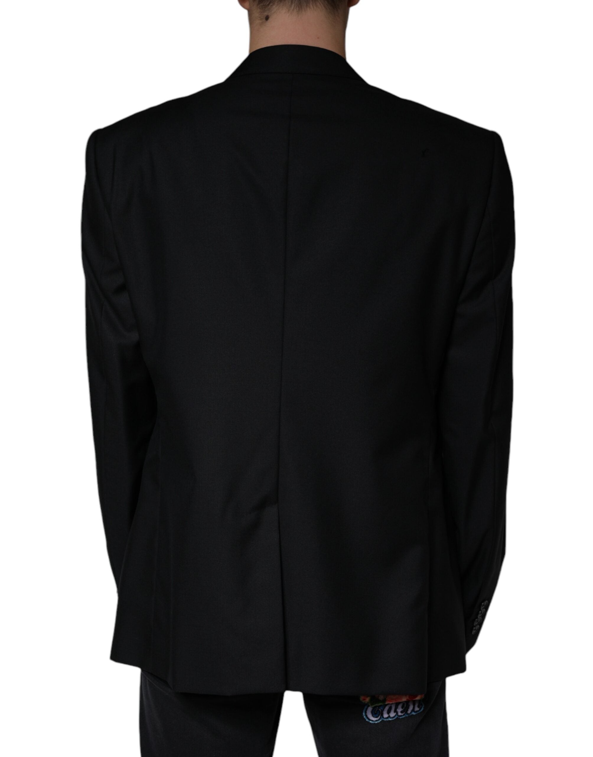 Dolce & Gabbana Black Wool Single Breasted Men Coat Men's Blazer (Pre-Owned)