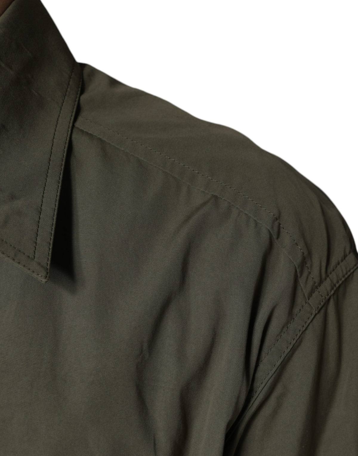 Dolce & Gabbana Military Green Cotton Bend Collared Coat Men's Jacket (Pre-Owned)
