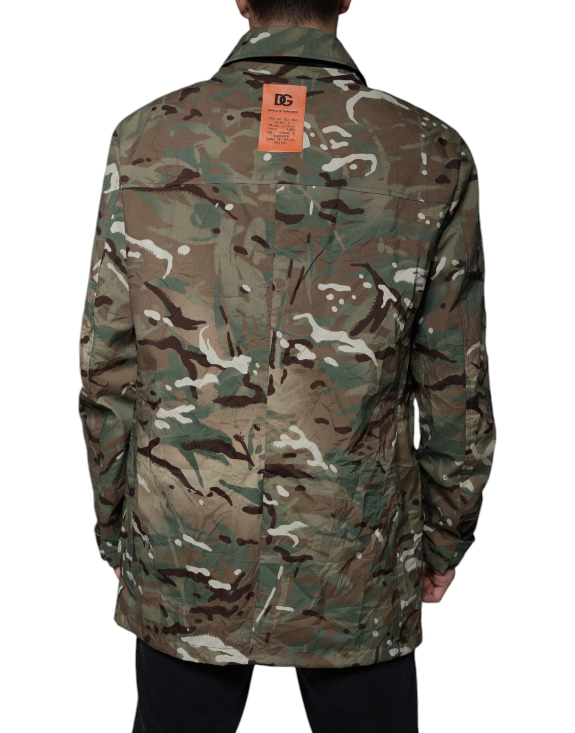 Dolce & Gabbana Multicolor Camouflage Collared Coat Men's Jacket (Pre-Owned)