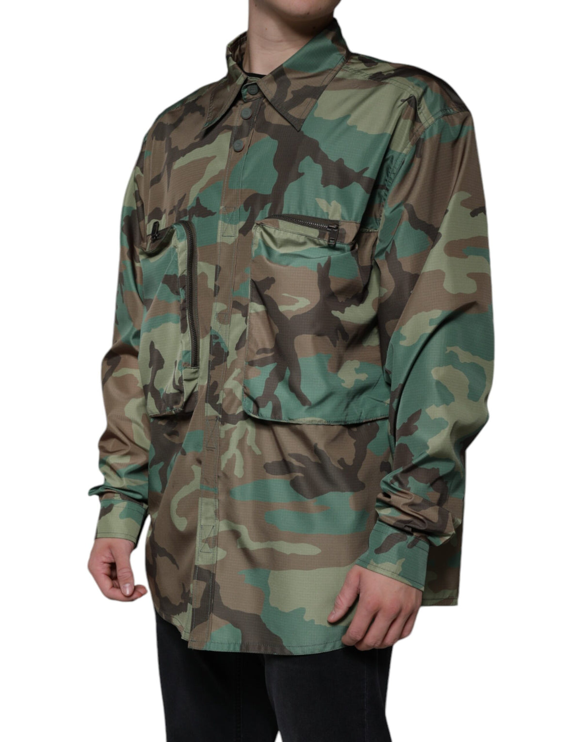 Dolce & Gabbana Multicolor Camouflage Button Down Men's Shirt (Pre-Owned)