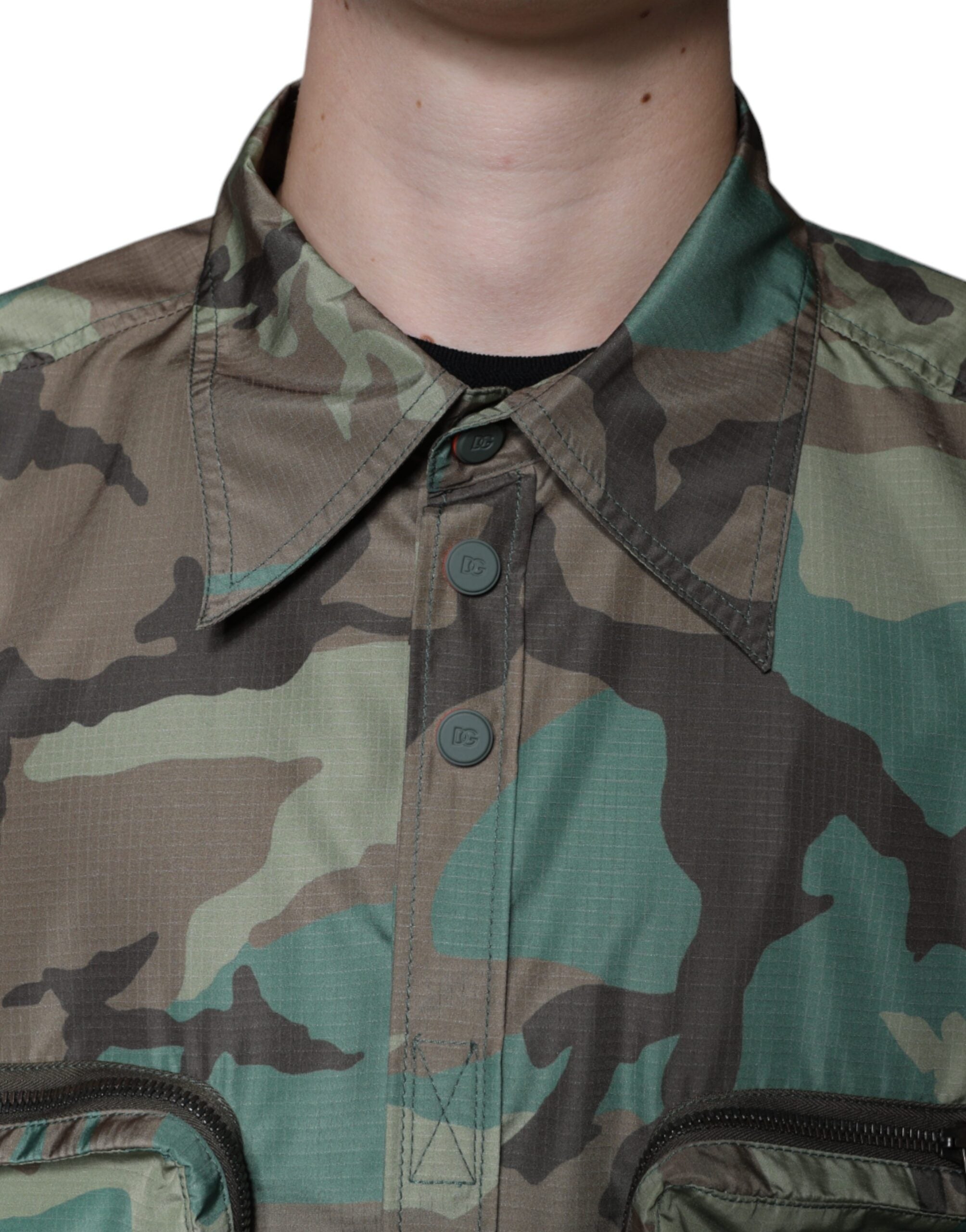 Dolce & Gabbana Multicolor Camouflage Button Down Men's Shirt (Pre-Owned)