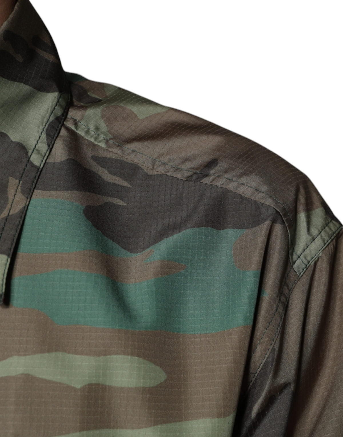 Dolce & Gabbana Multicolor Camouflage Button Down Men's Shirt