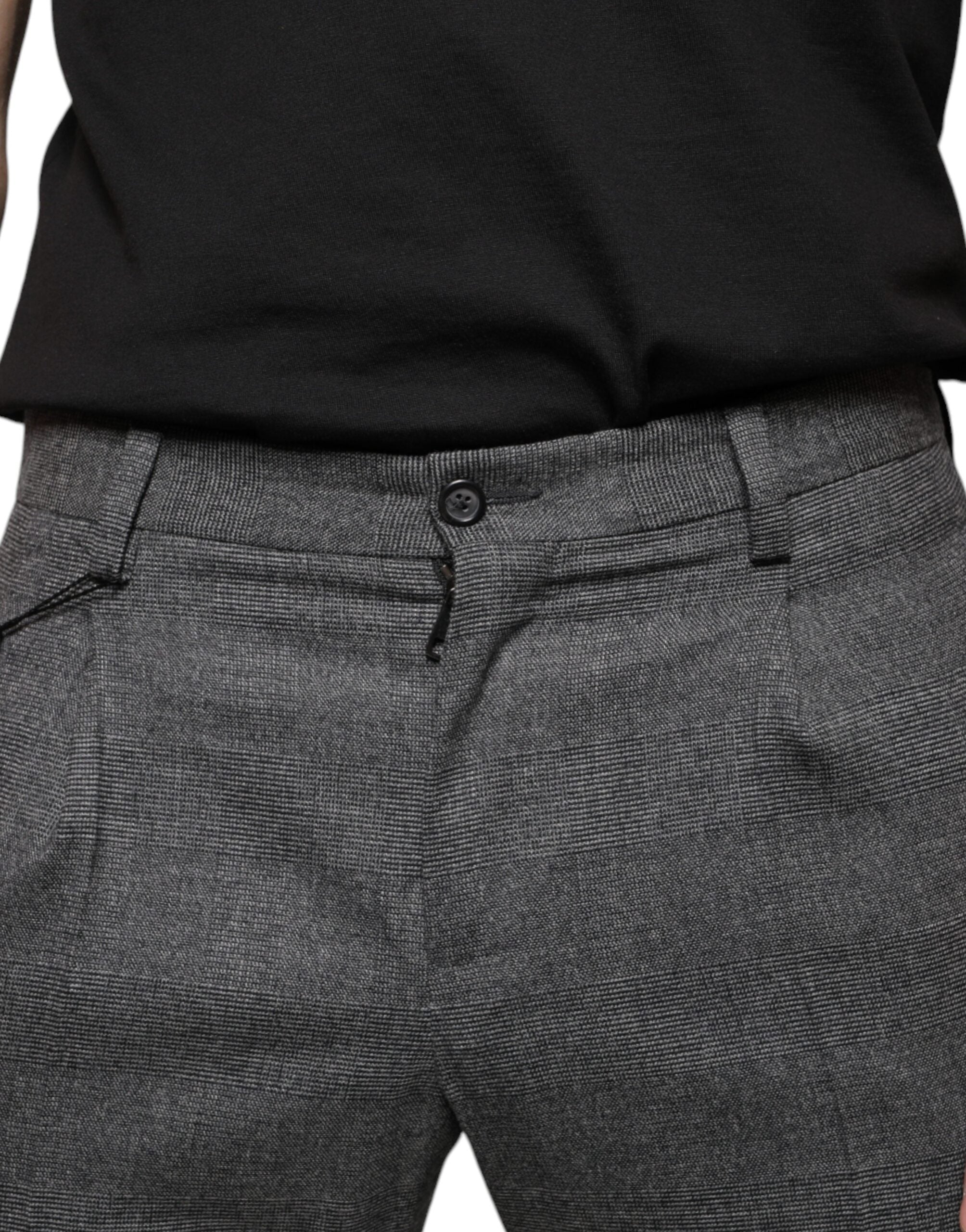 Dolce & Gabbana Gray Check Tartan Wool Skinny Men's Pants