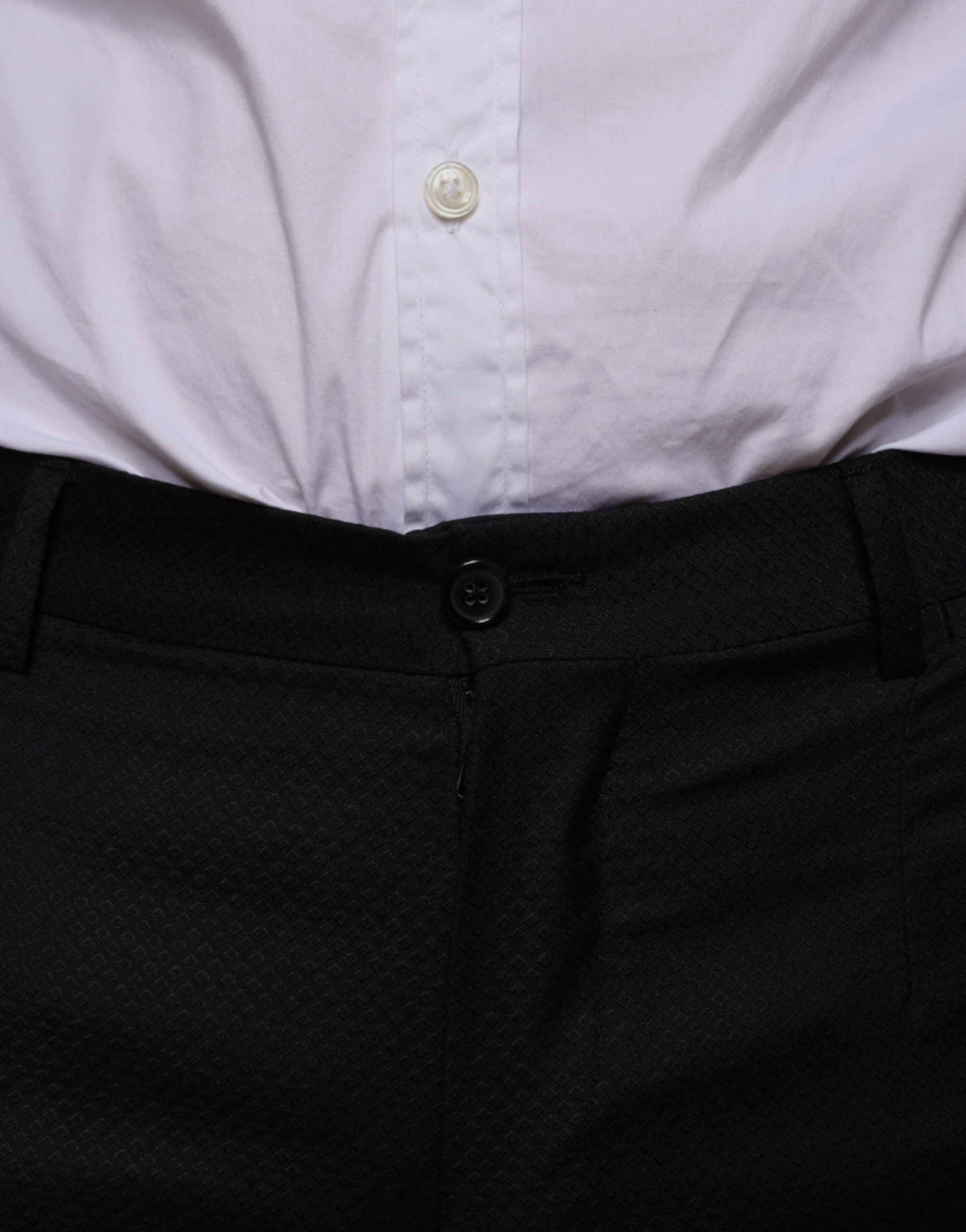 Dolce & Gabbana Black Wool Skinny Dress Formal Men's Pants