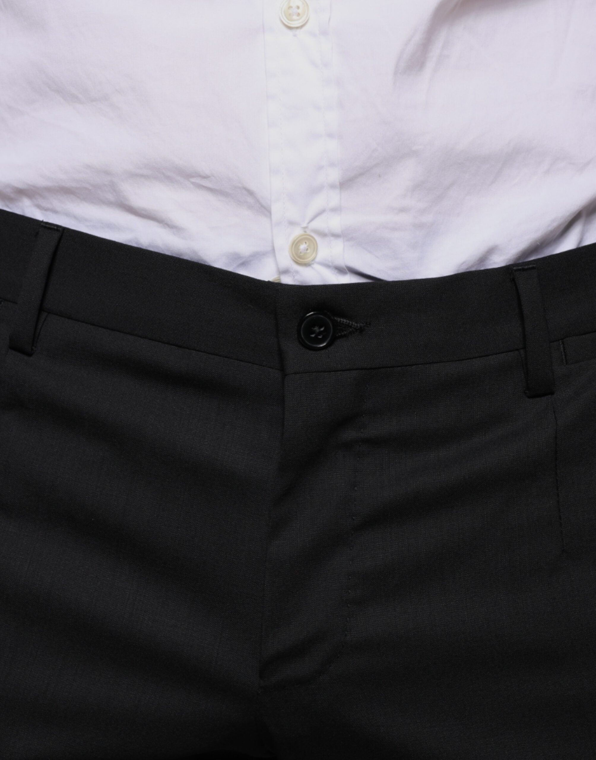 Dolce & Gabbana Black Wool Skinny Dress Formal Men's Pants