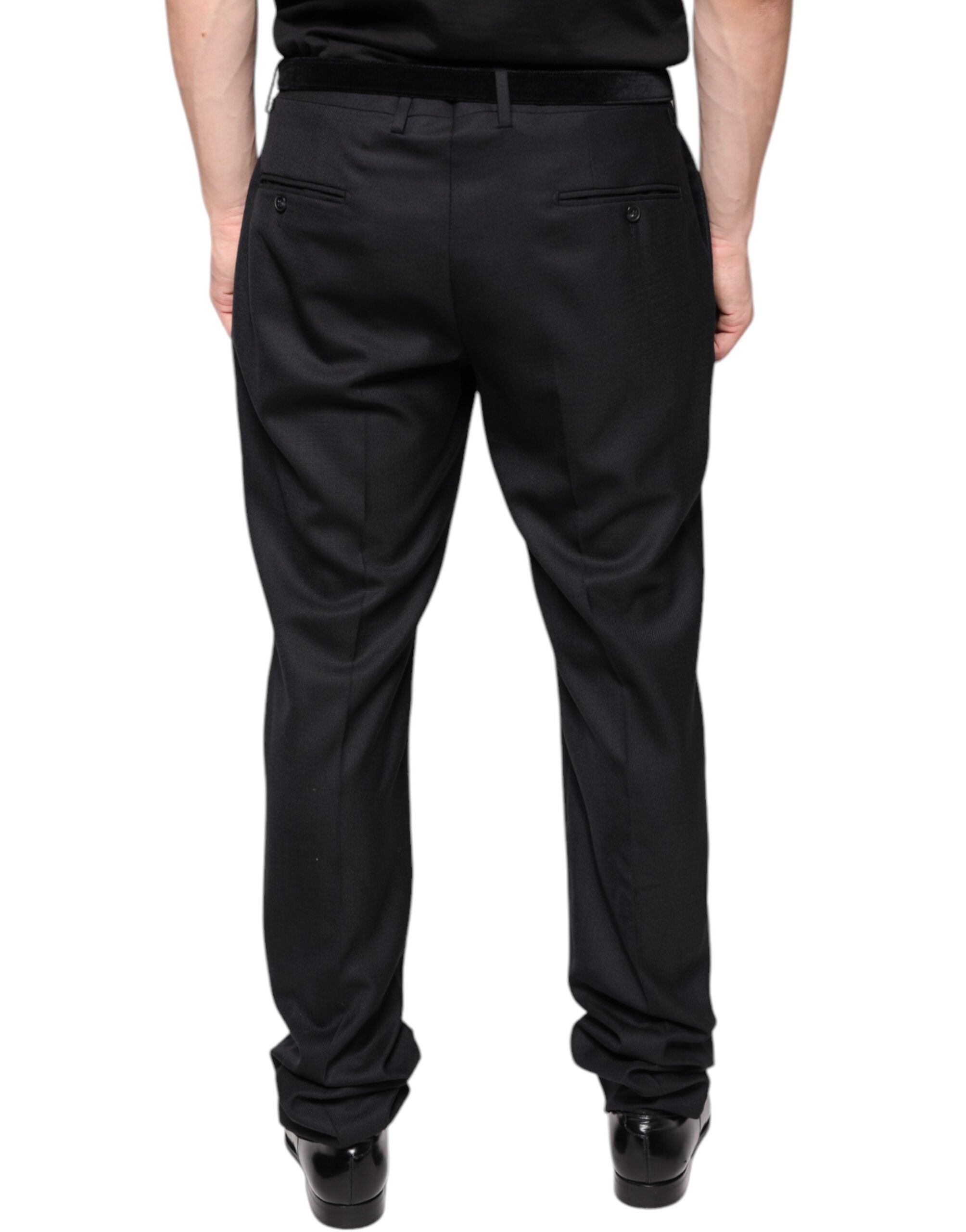 Dolce & Gabbana Black Wool Skinny Dress Formal Men's Pants