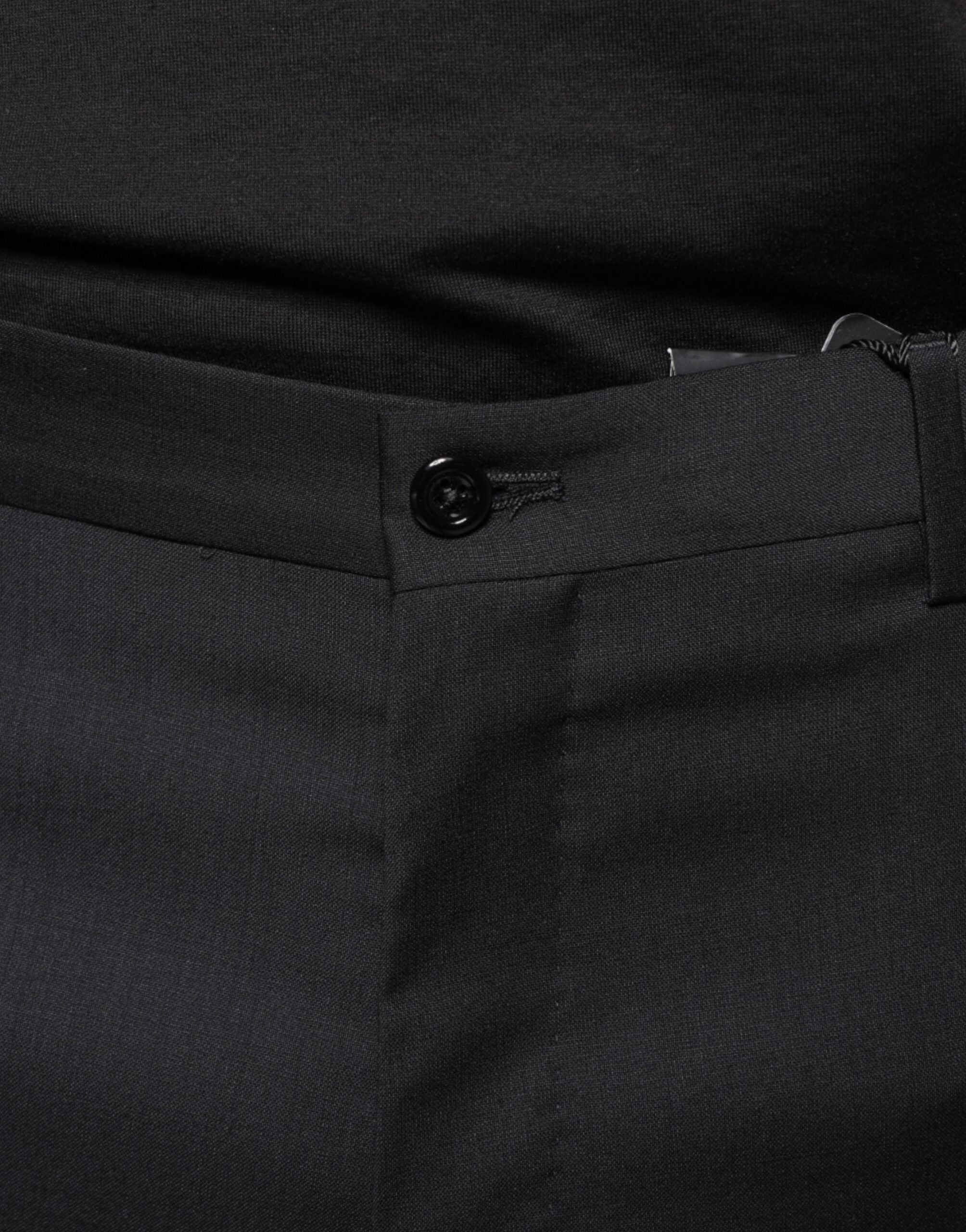 Dolce & Gabbana Black Wool Skinny Men Dress Men's Pants