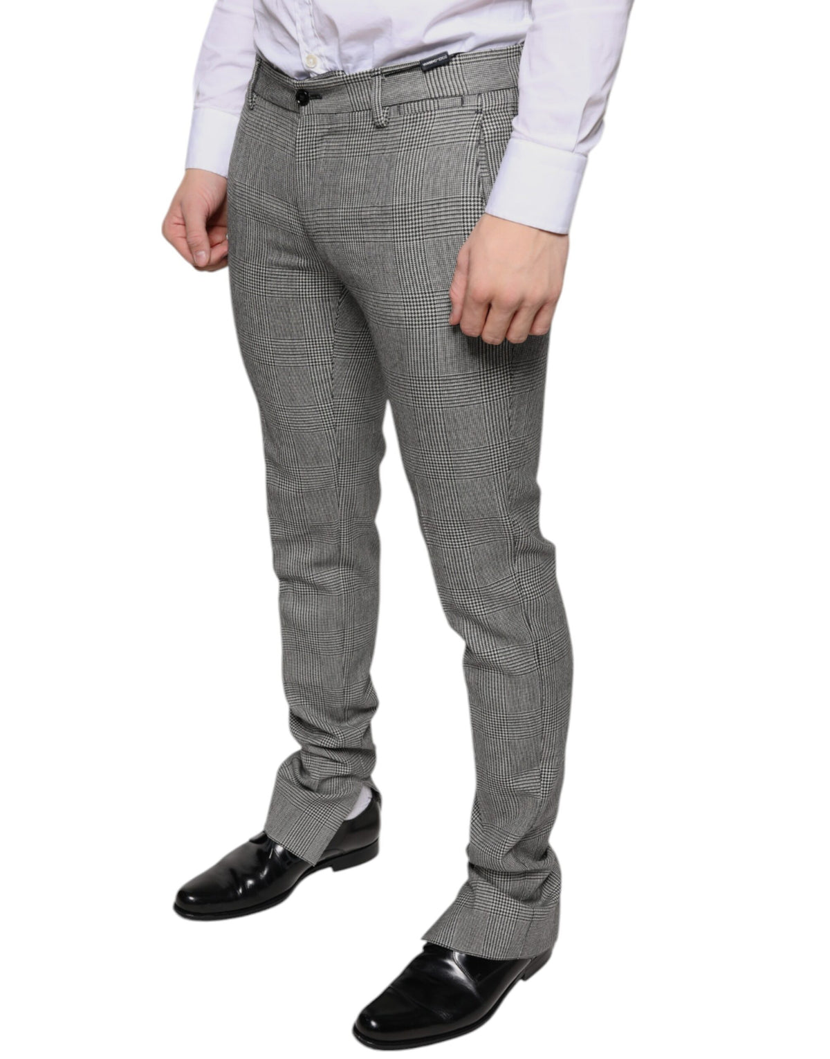Dolce & Gabbana Gray Check Tartan Wool Skinny Men's Pants