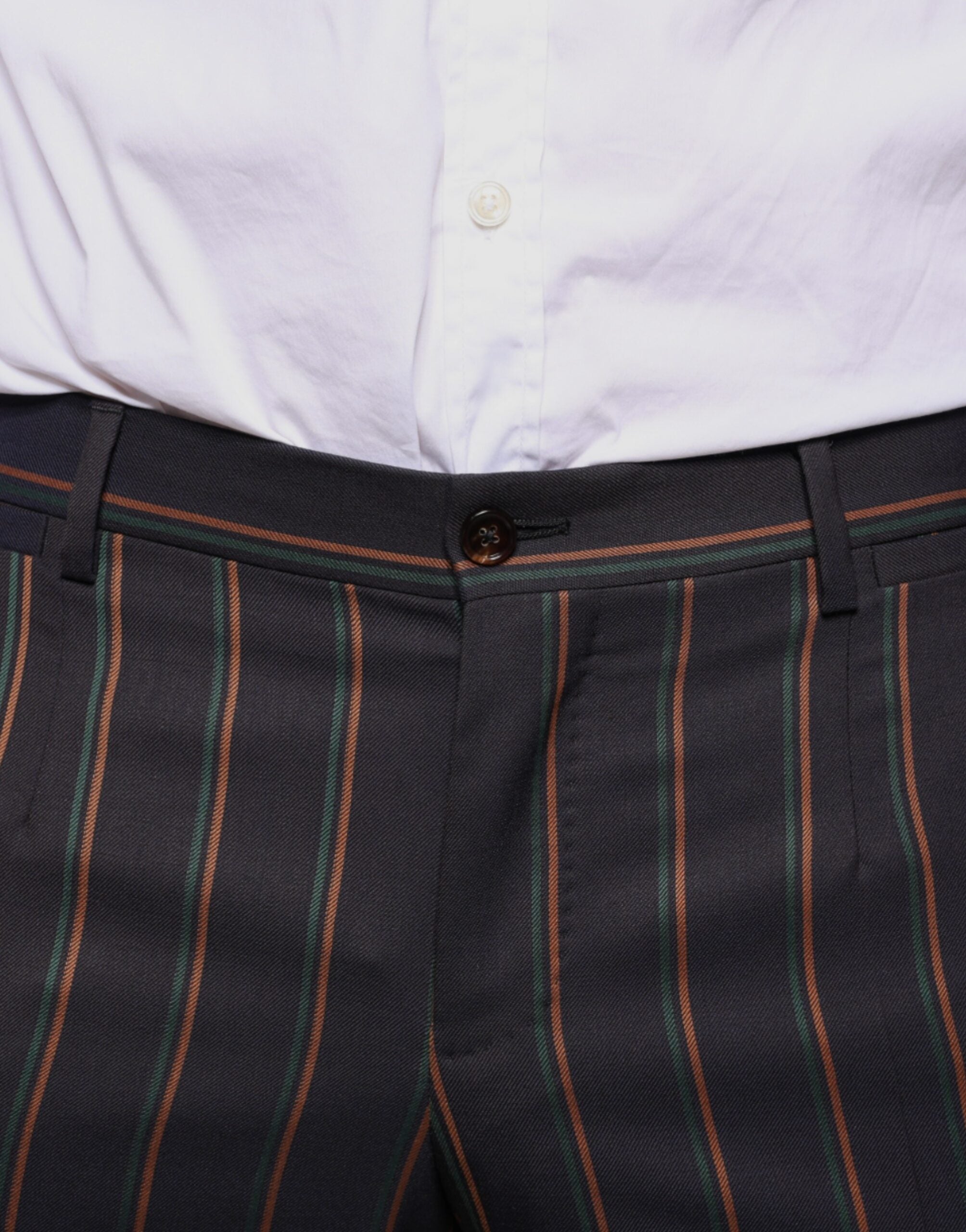Dolce & Gabbana Brown Stripes Skinny Men Dress Men's Pants