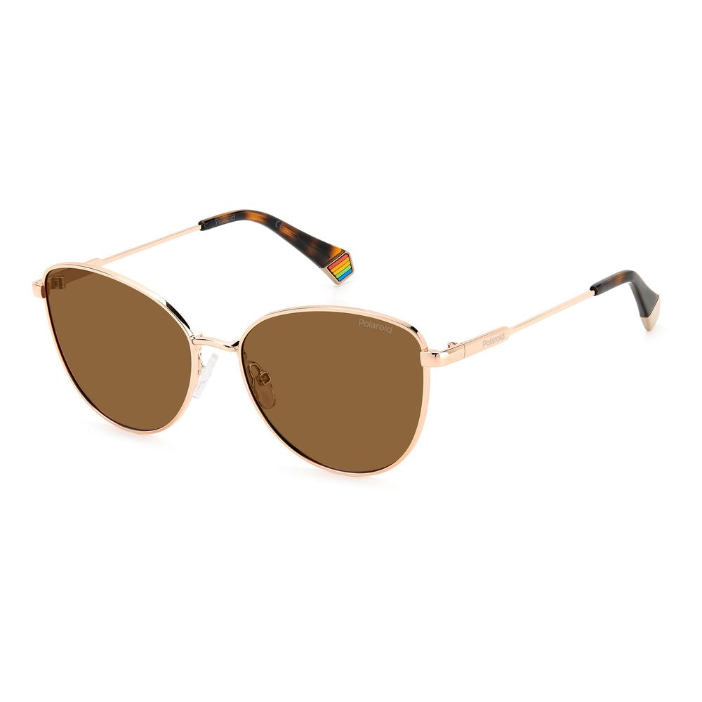 Polaroid Gold Metal Women's Sunglasses