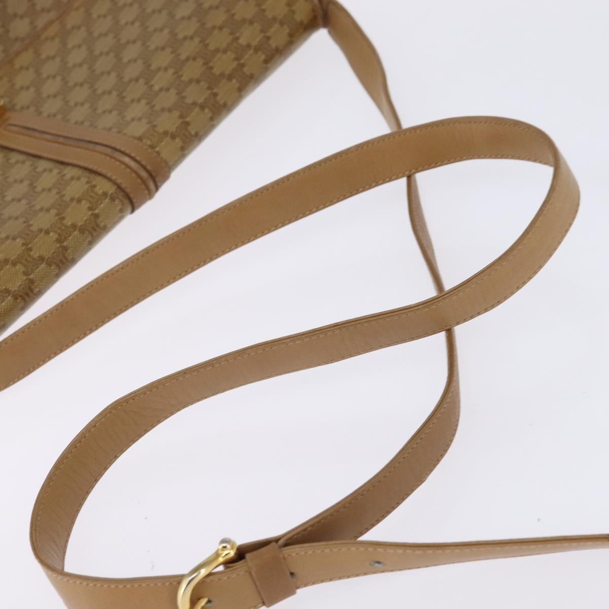 Celine Vintage Macadam Canvas And Leather Beige Canvas Shoulder Bag Bag (Pre-Owned)